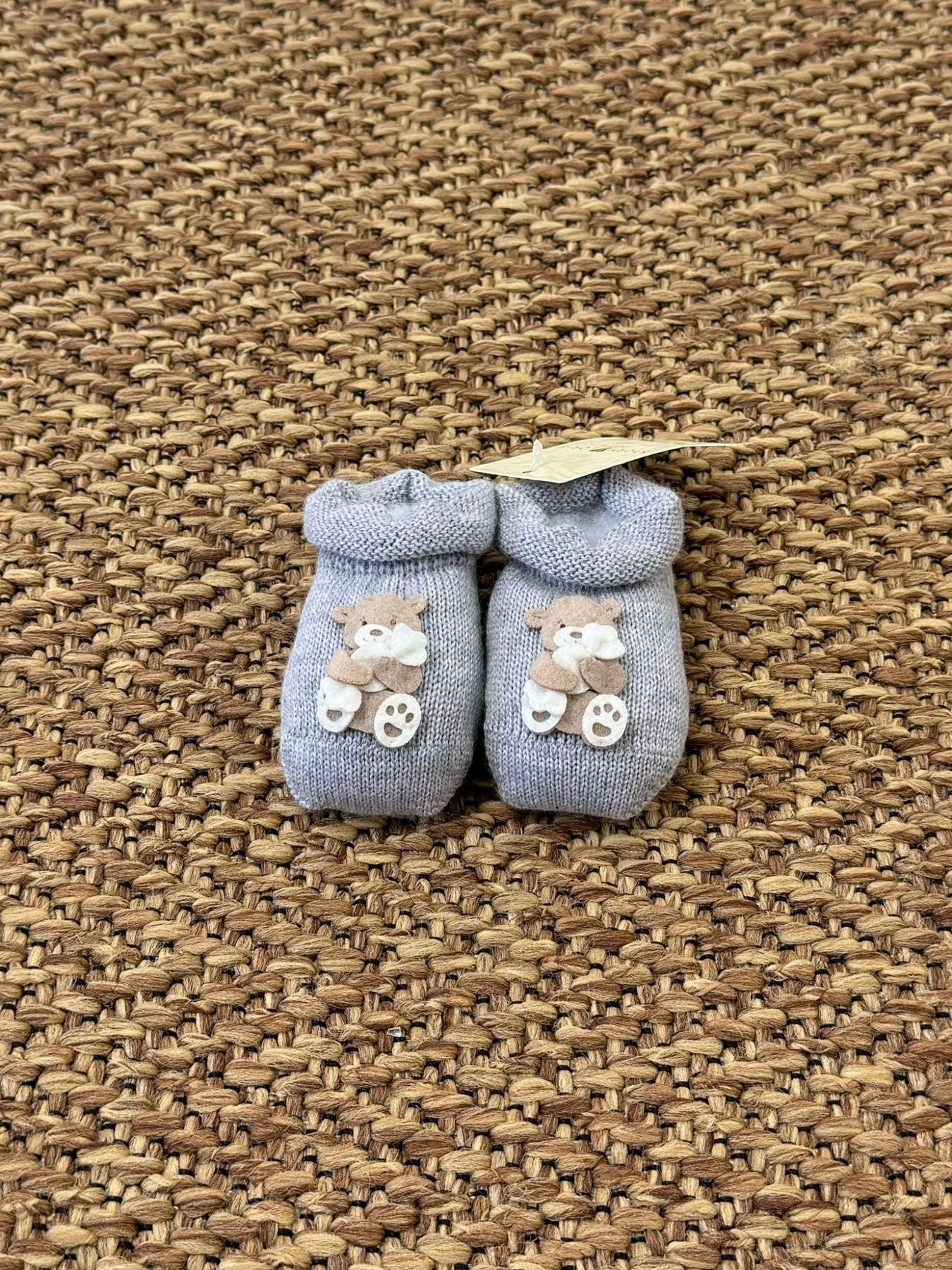 Babbucce Orsetta Neonata GRIGIO 3157 -  NANU' BABY