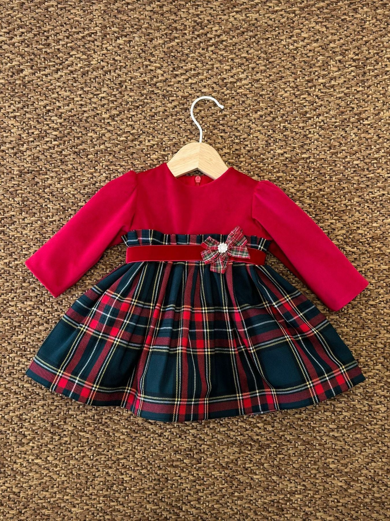 Abito Tartan Bimba ROSSO IK312ML -  NANU' BABY