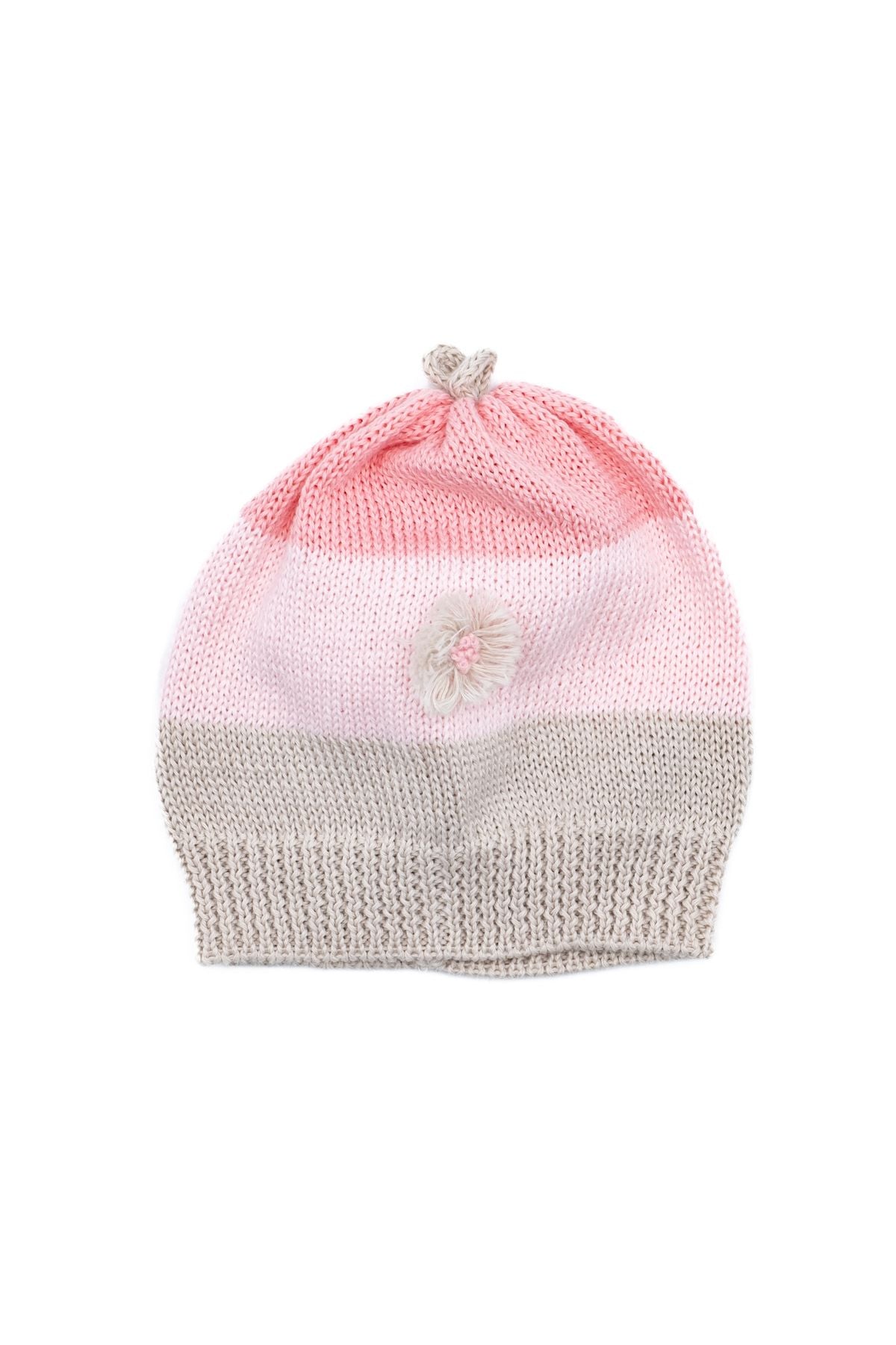 Cuffia Fiore e Frangie Neonata TORTORA AMY/814 -  NANU' BABY