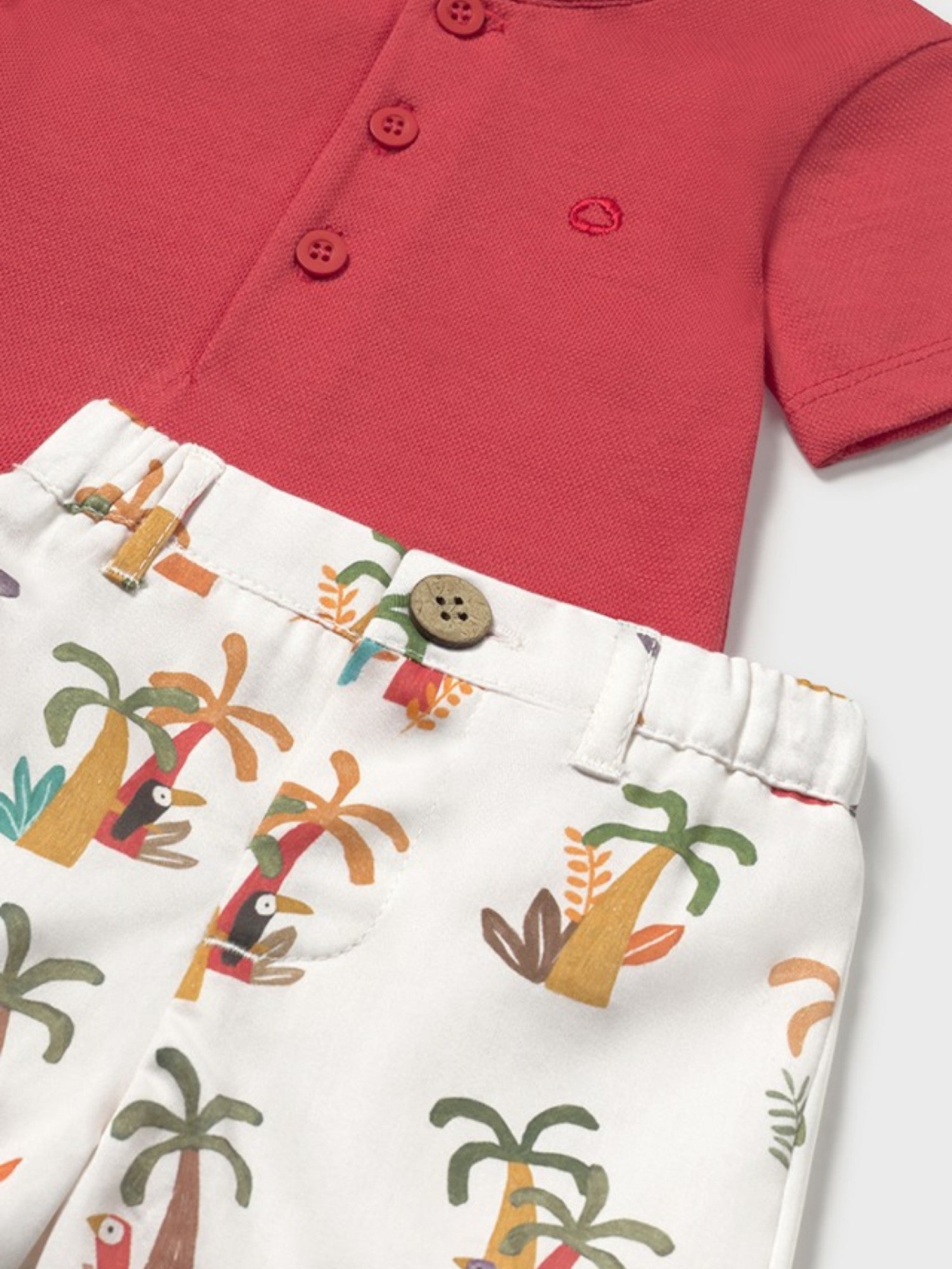 Completo pantalone  corto e polo Bimbo ROSSO 1217 /RS -  NANU' BABY