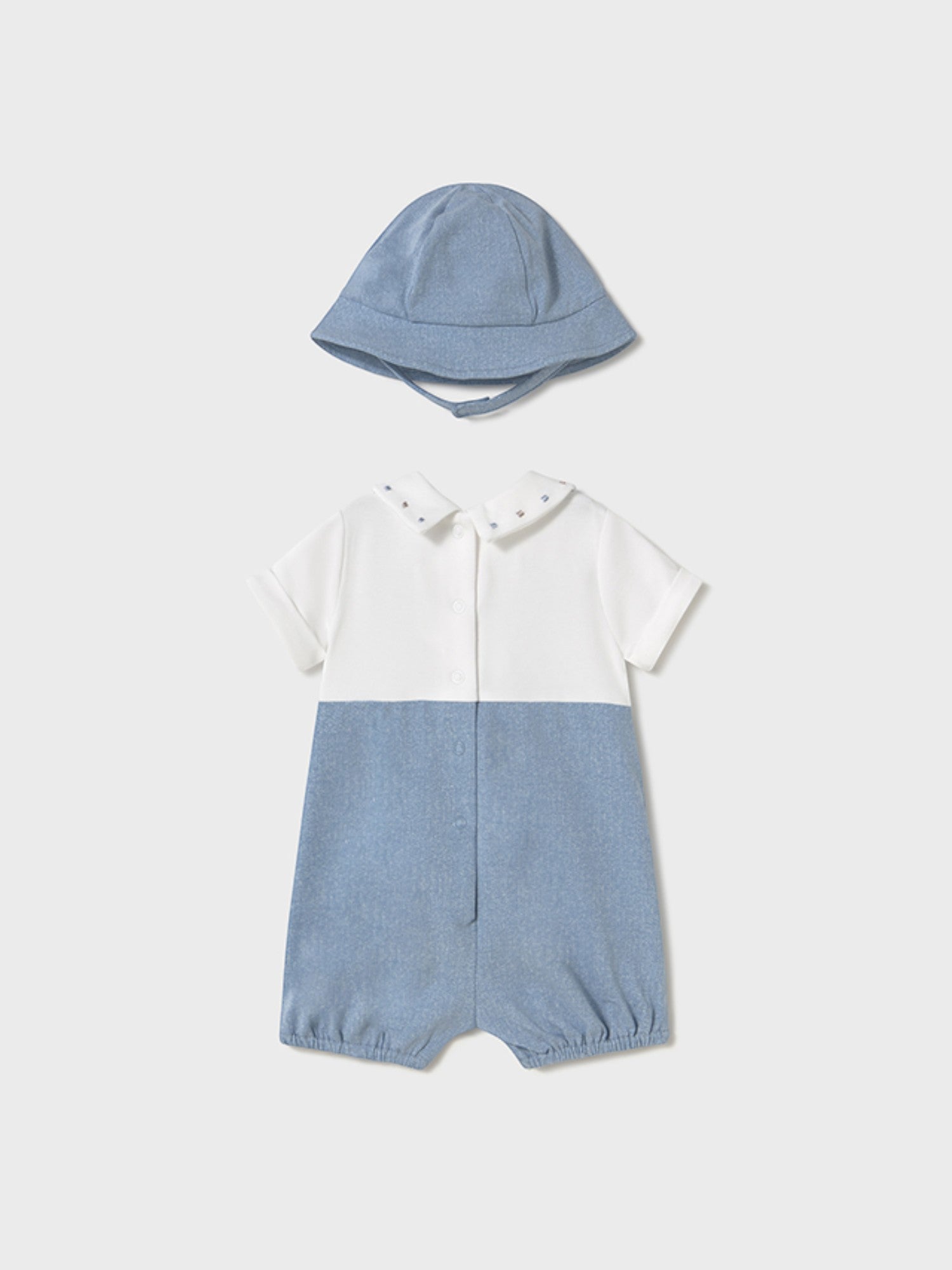 Pagliaccetto salopette,cappello Bimbo AZZURRO 1605 /A -  NANU' BABY