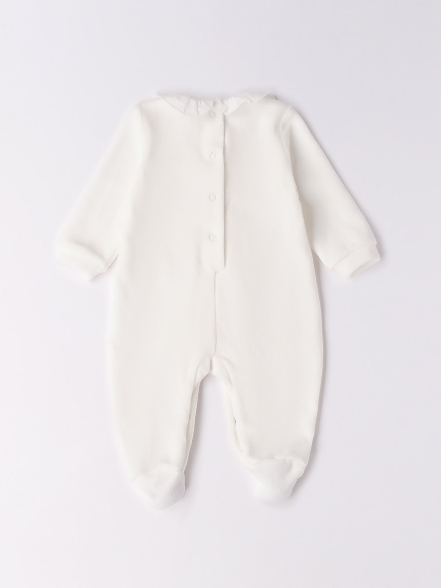 Tutina Intera Con Piede Neonata Bianco 3F754/112 -  NANU' BABY