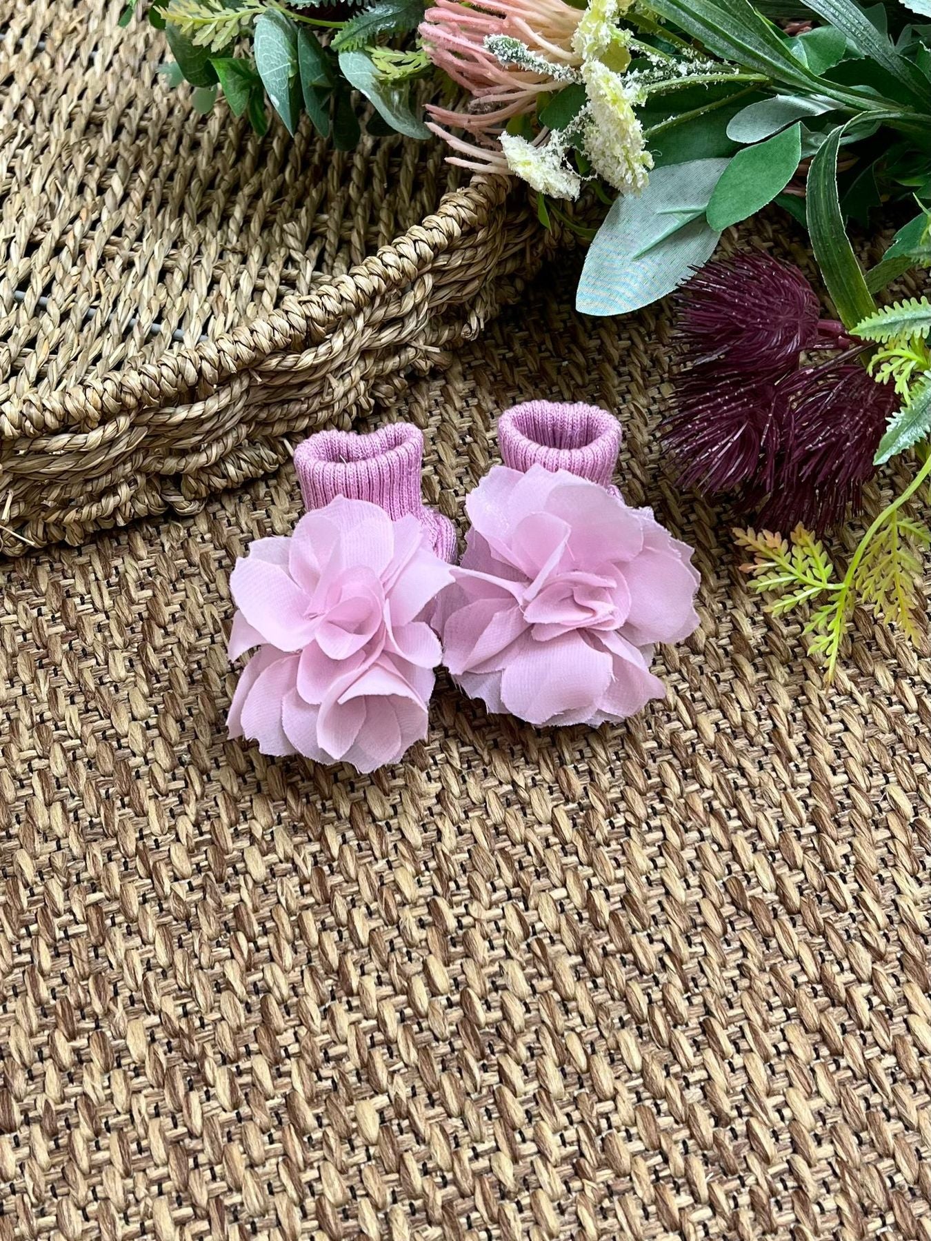 Babbucce Fiore Neonata CORALLO EL35S -  NANU' BABY
