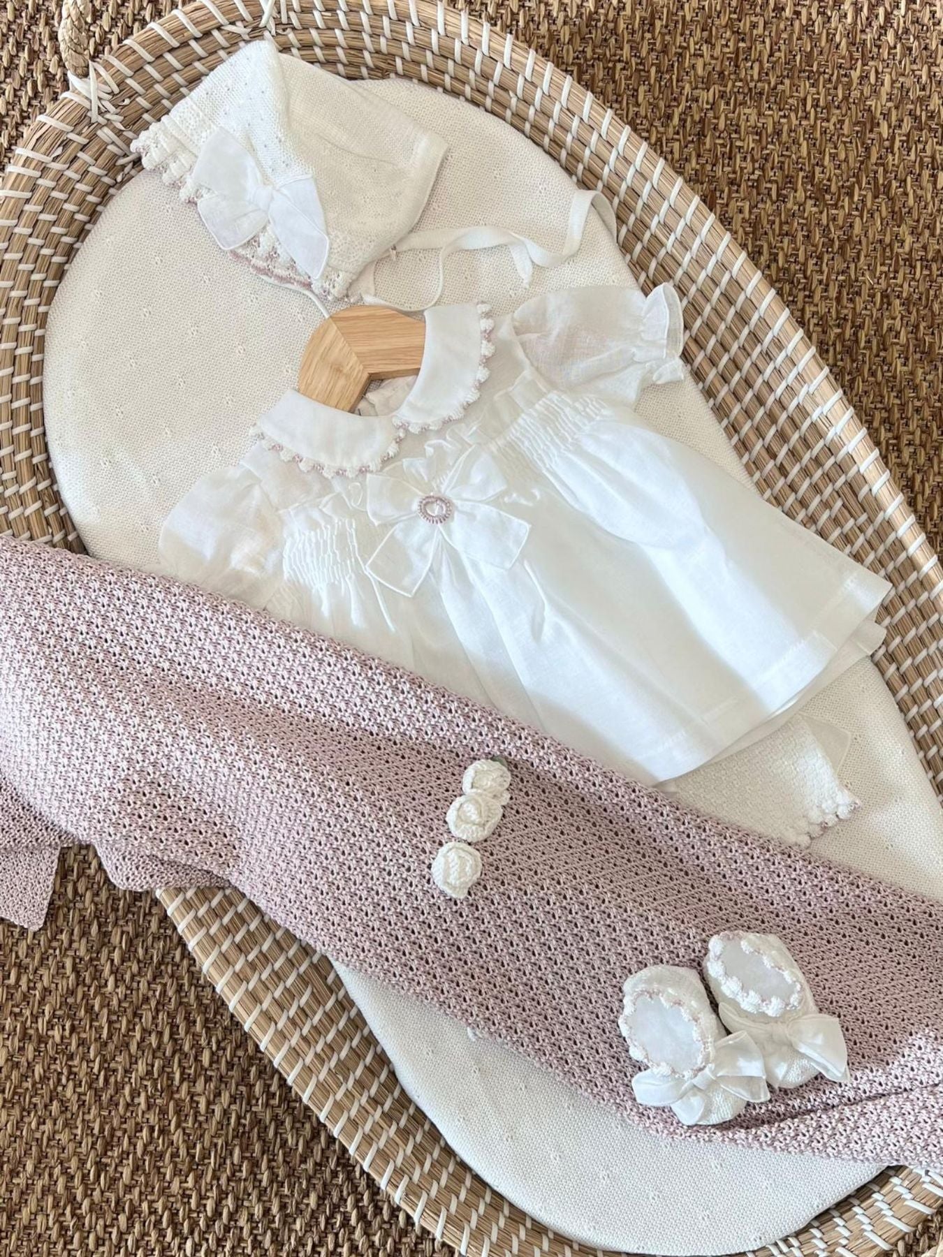 Abito Fiocco lino Bimba VANIGLIA EP1016CC -  NANU' BABY