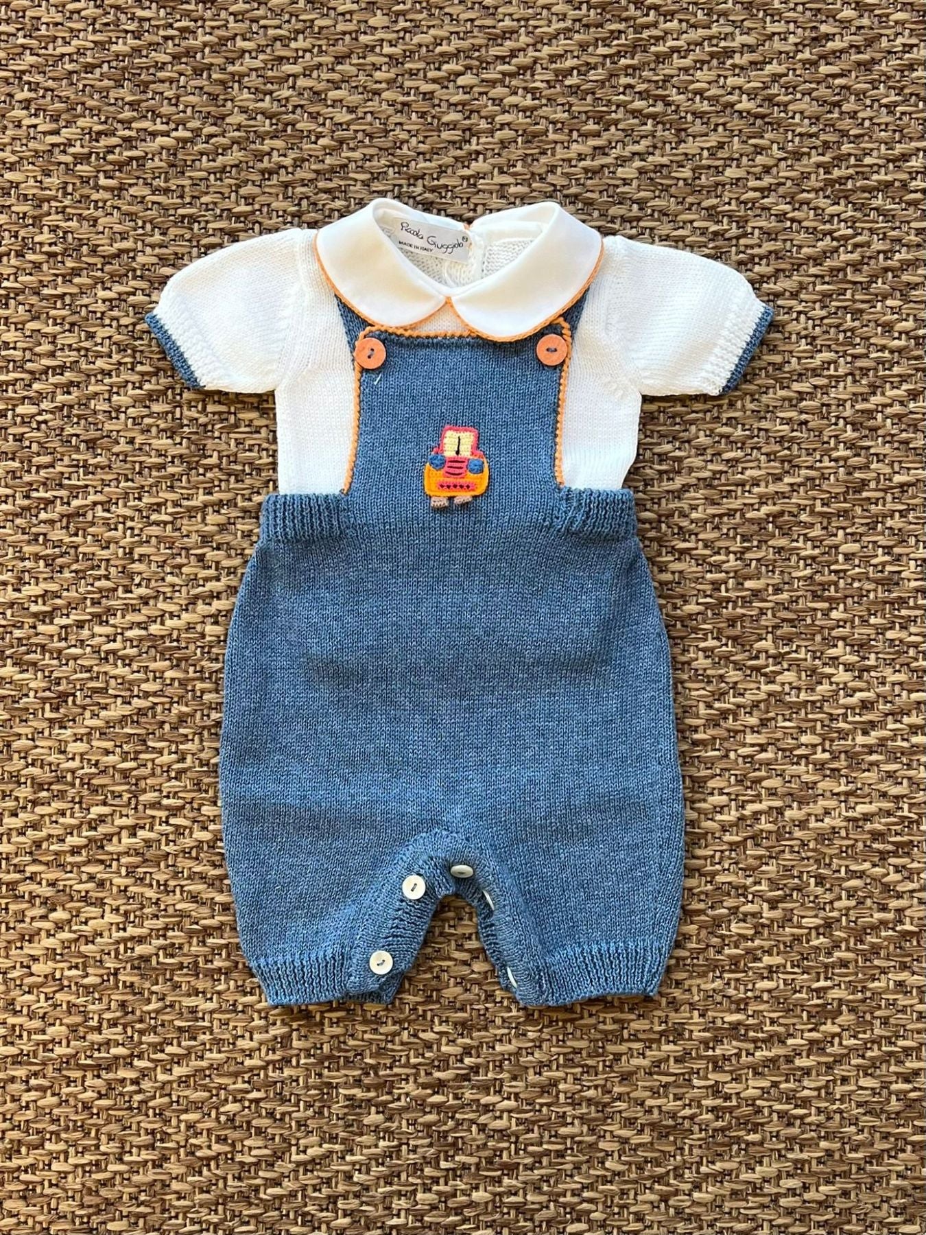 Salopette corta Neonato BLU CETIN/SL -  NANU' BABY