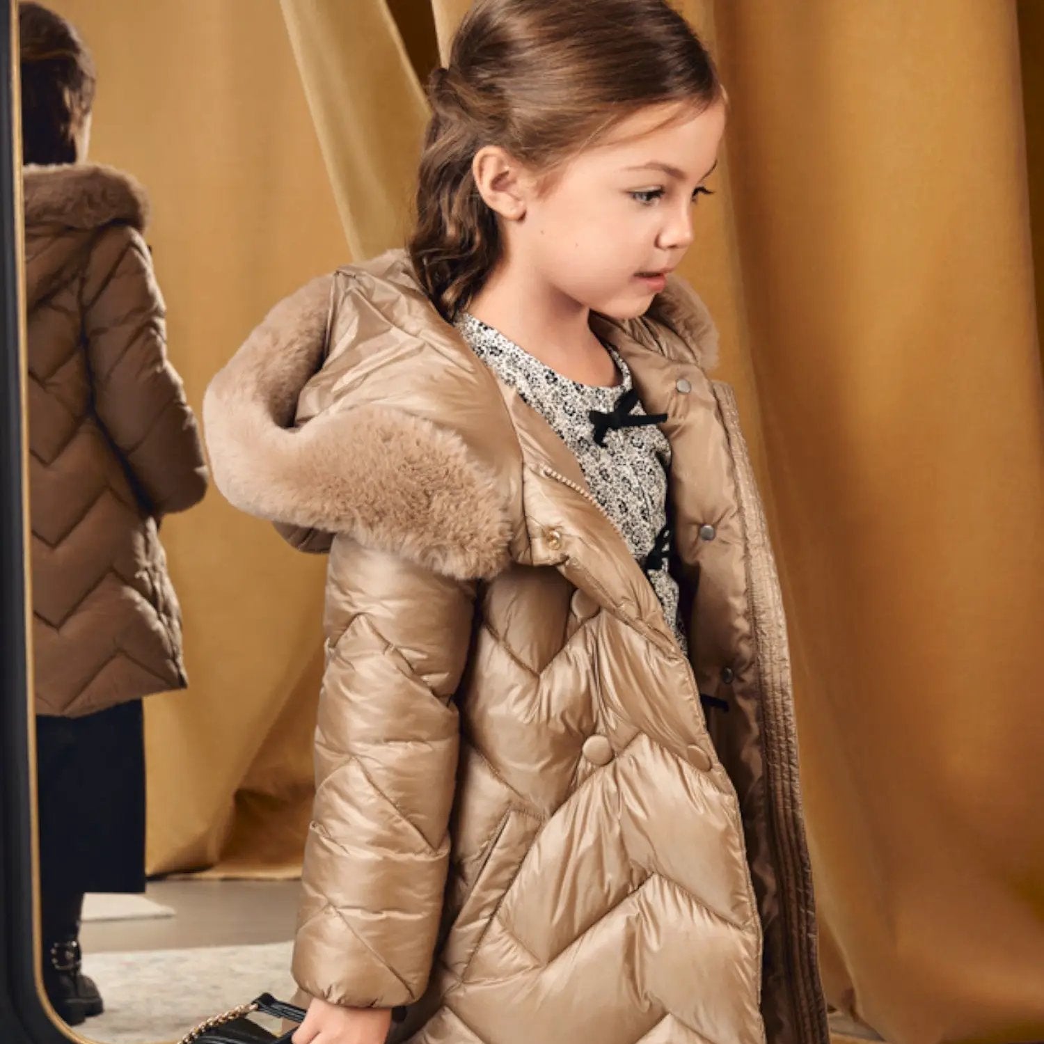 Cappotto Bimba Beige 5847/11 by ABEL & LULA