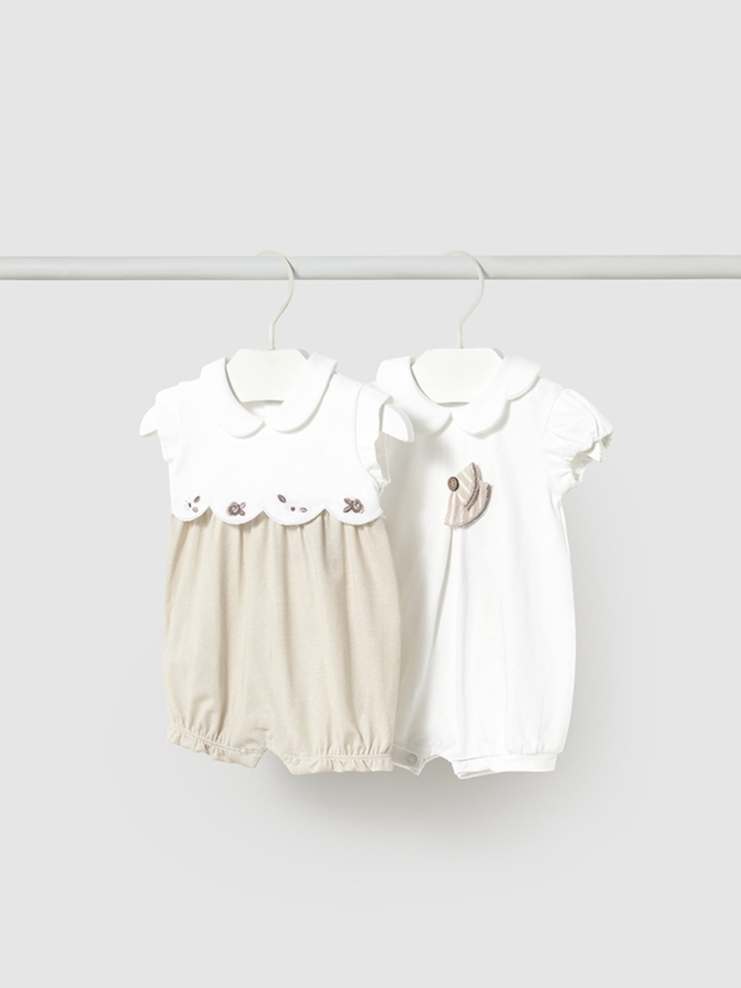 Set 2 pigiami corti Bimba BEIGE 1752 /BE -  NANU' BABY