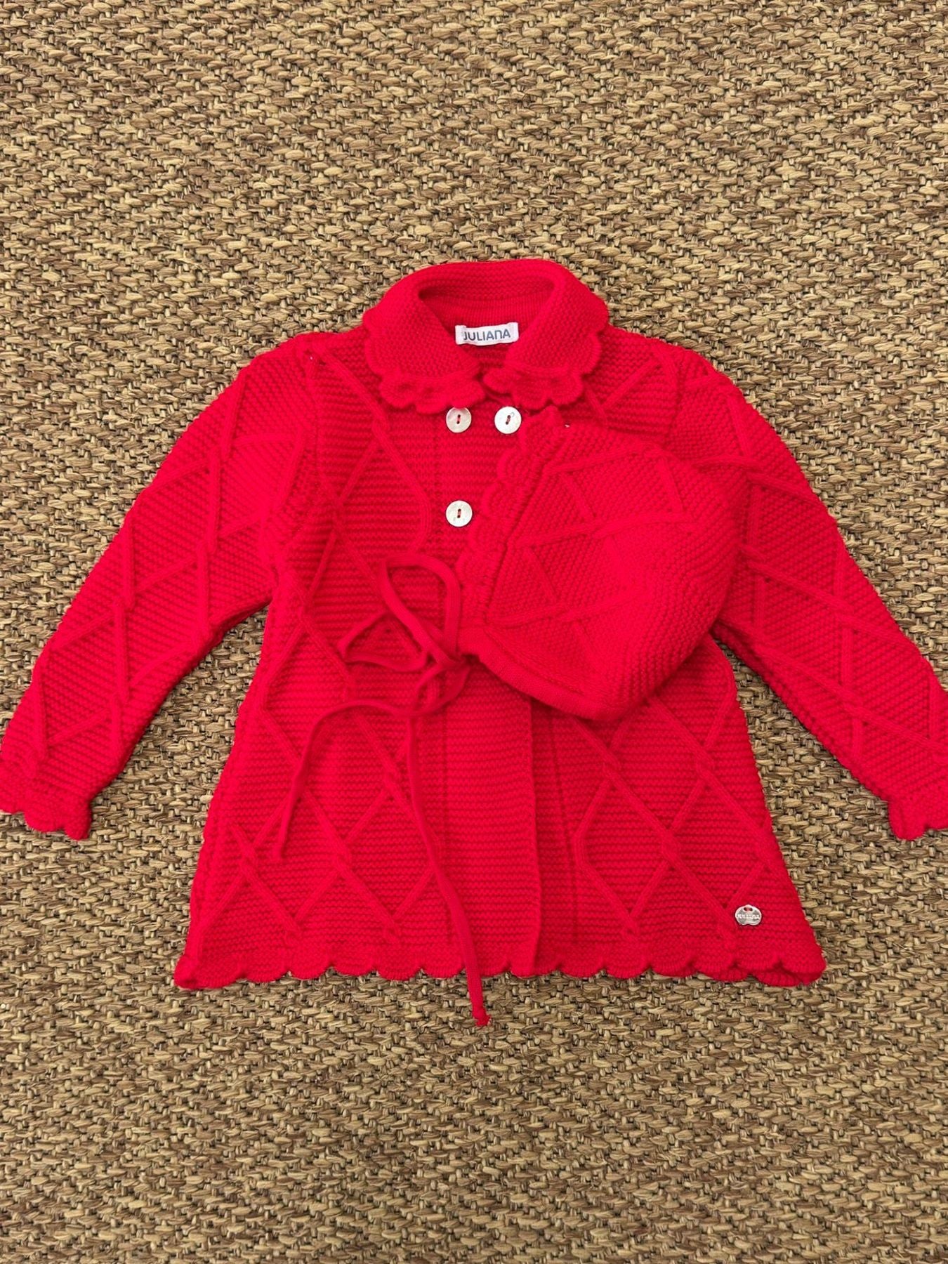 Cappotto in maglia Bimba ROSSO J6178/R -  NANU' BABY