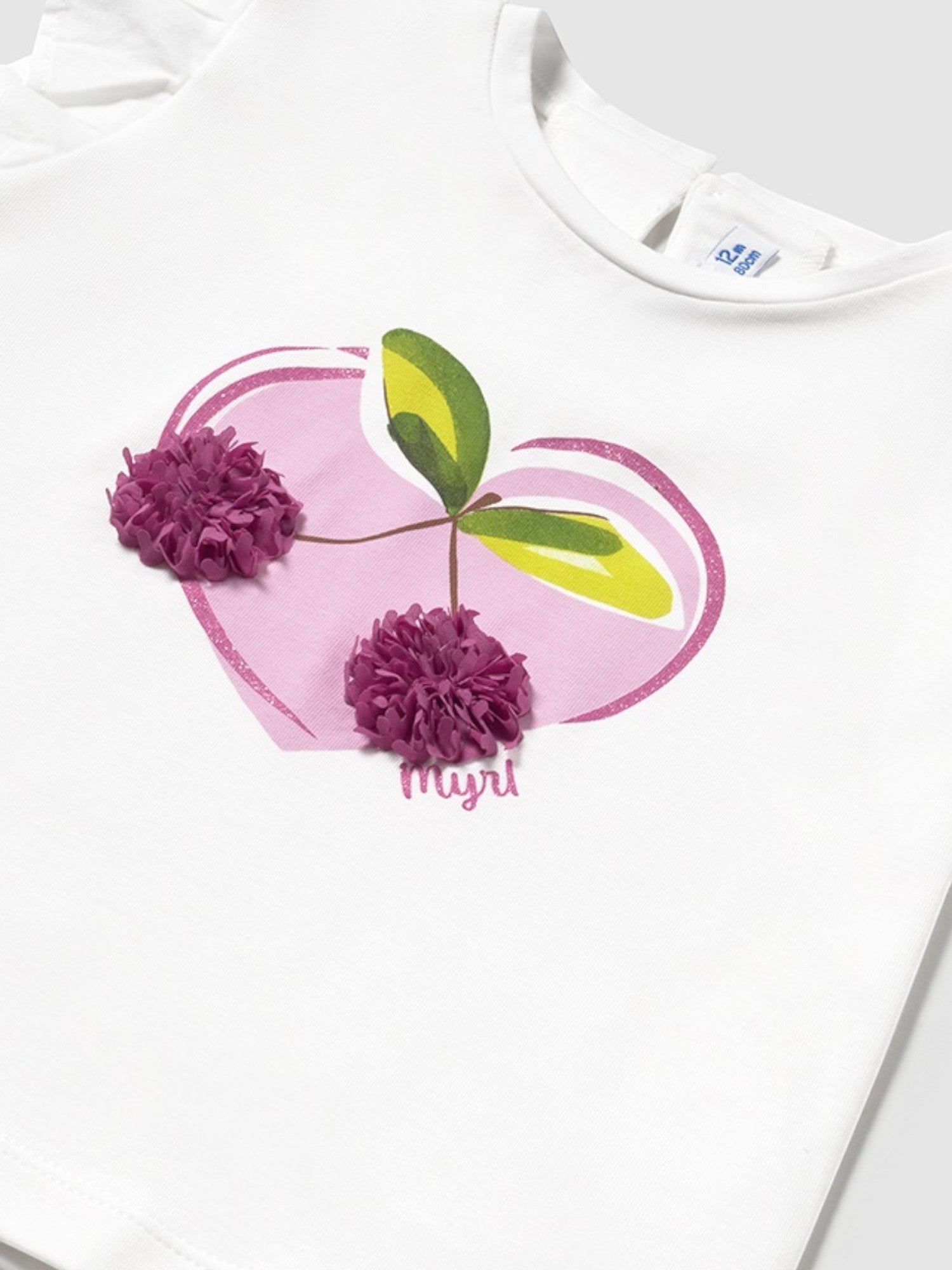 Maglietta m/c elegante Bimba BIANCO 1042/52 -  NANU' BABY