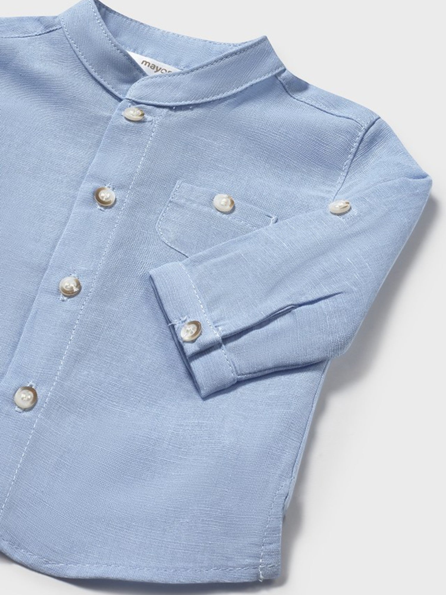 Camicia manica lunga collo coreano Bimbo CIELO 1103 /C -  NANU' BABY