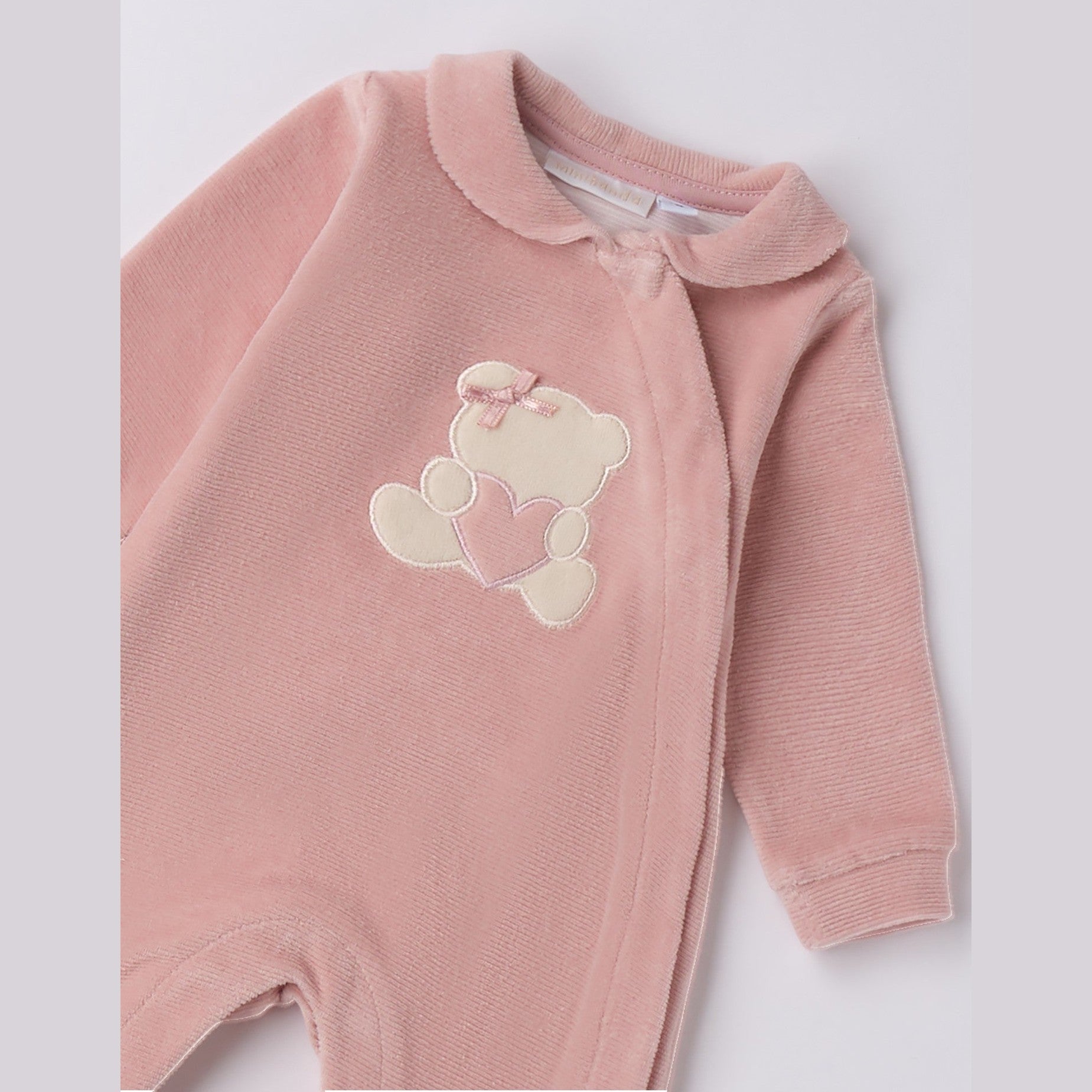 Tutina Intera Con Piede Neonata Rosa 3F757/2921 -  NANU' BABY