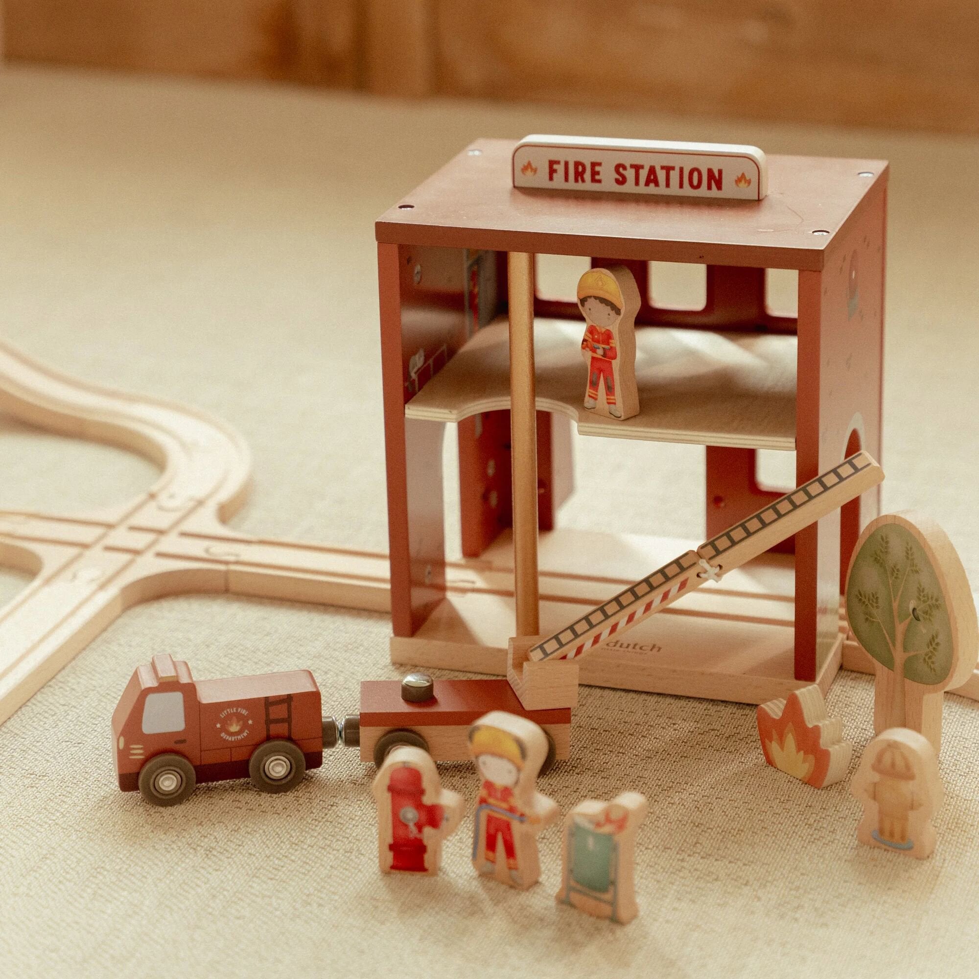 Multicolor Wooden Fire Station LD2538