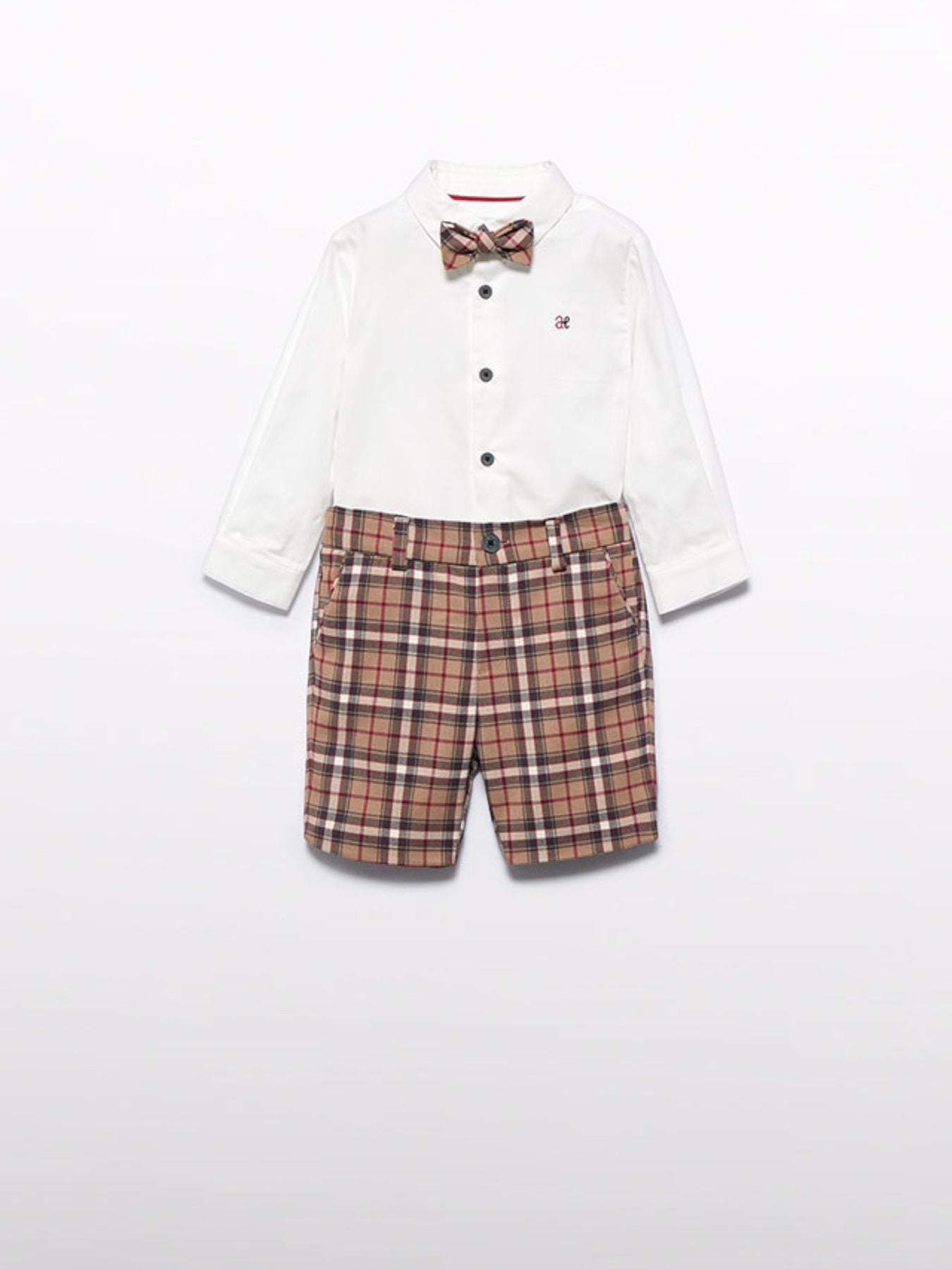 Compl. camicia bermuda quadri Bimbo CAMMELLO 5701/C -  NANU' BABY