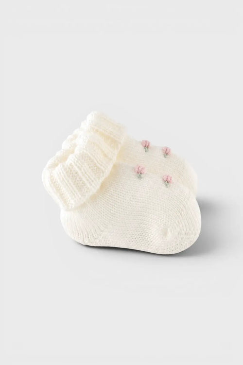 Babbucce Neonata Bianco ROSELLINE 718/3031 by BABY LORD