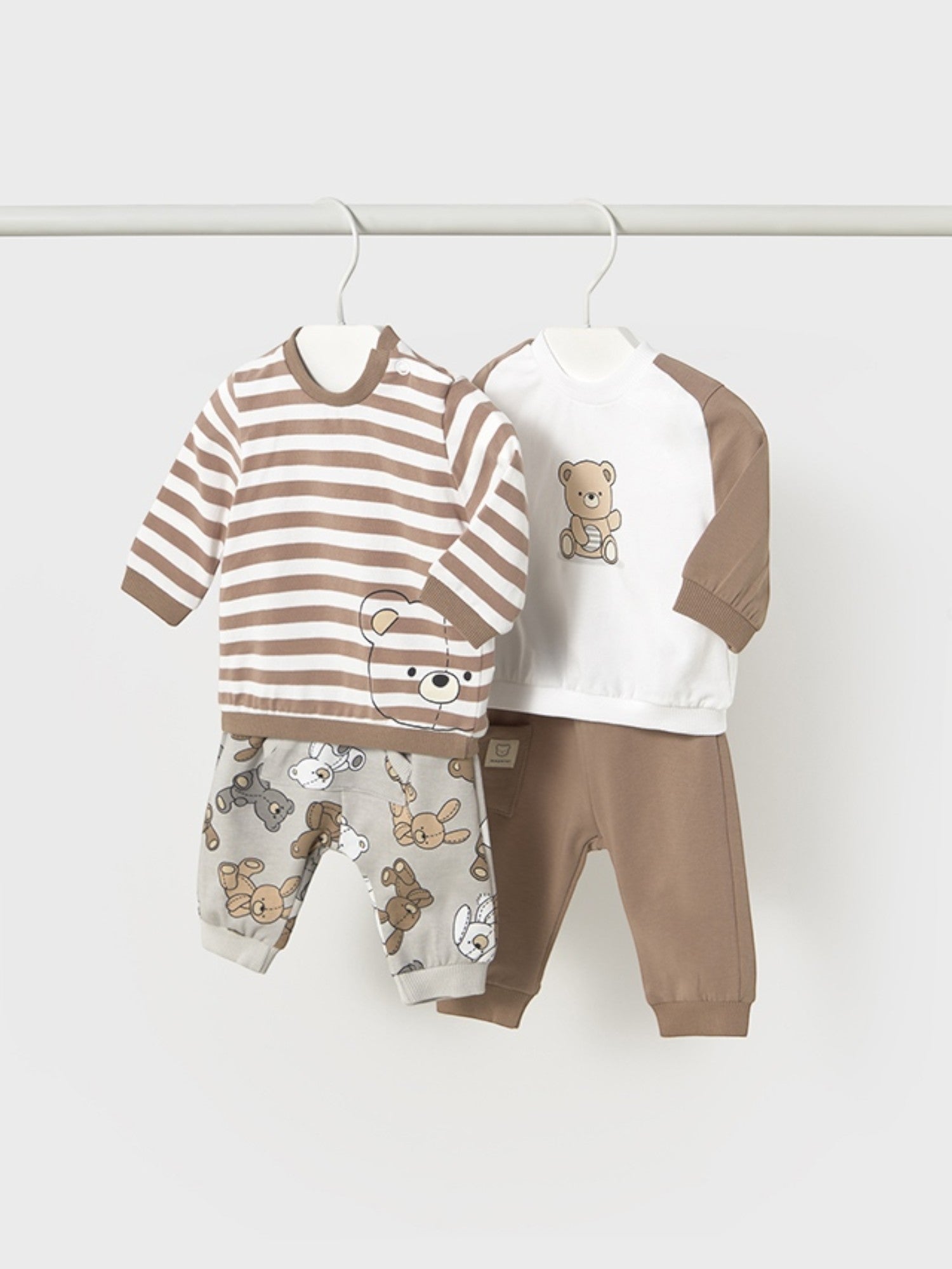Completo  4 pezzi lungo Bimbo MARRONE 1612 /M -  NANU' BABY