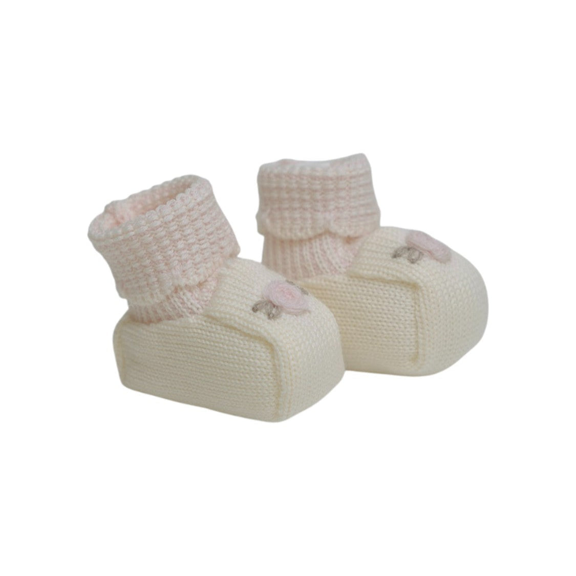 Baby Booties, 100% Virgin Wool, Vanilla Pink IN10S/R