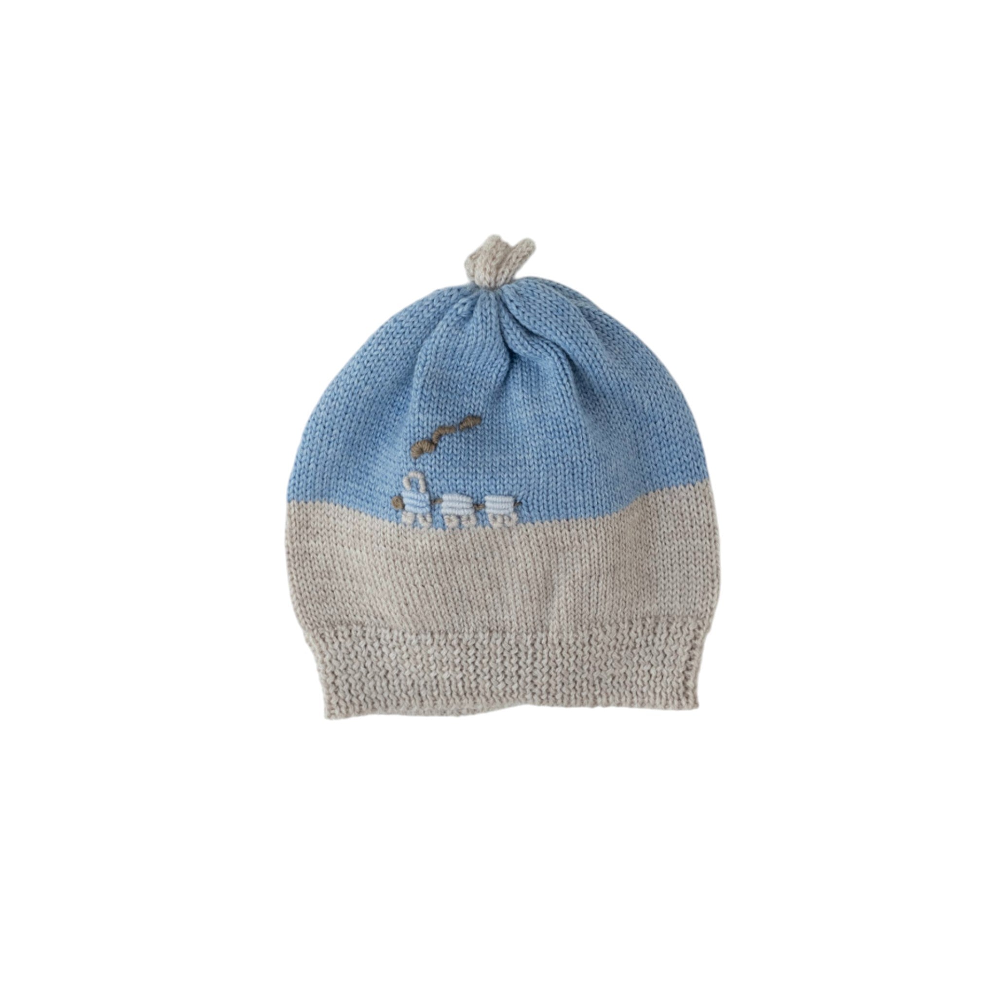 Baby Hat, Wool, Embroidered Train Design, BENNY - Piccola Giuggiola BENNY-CU