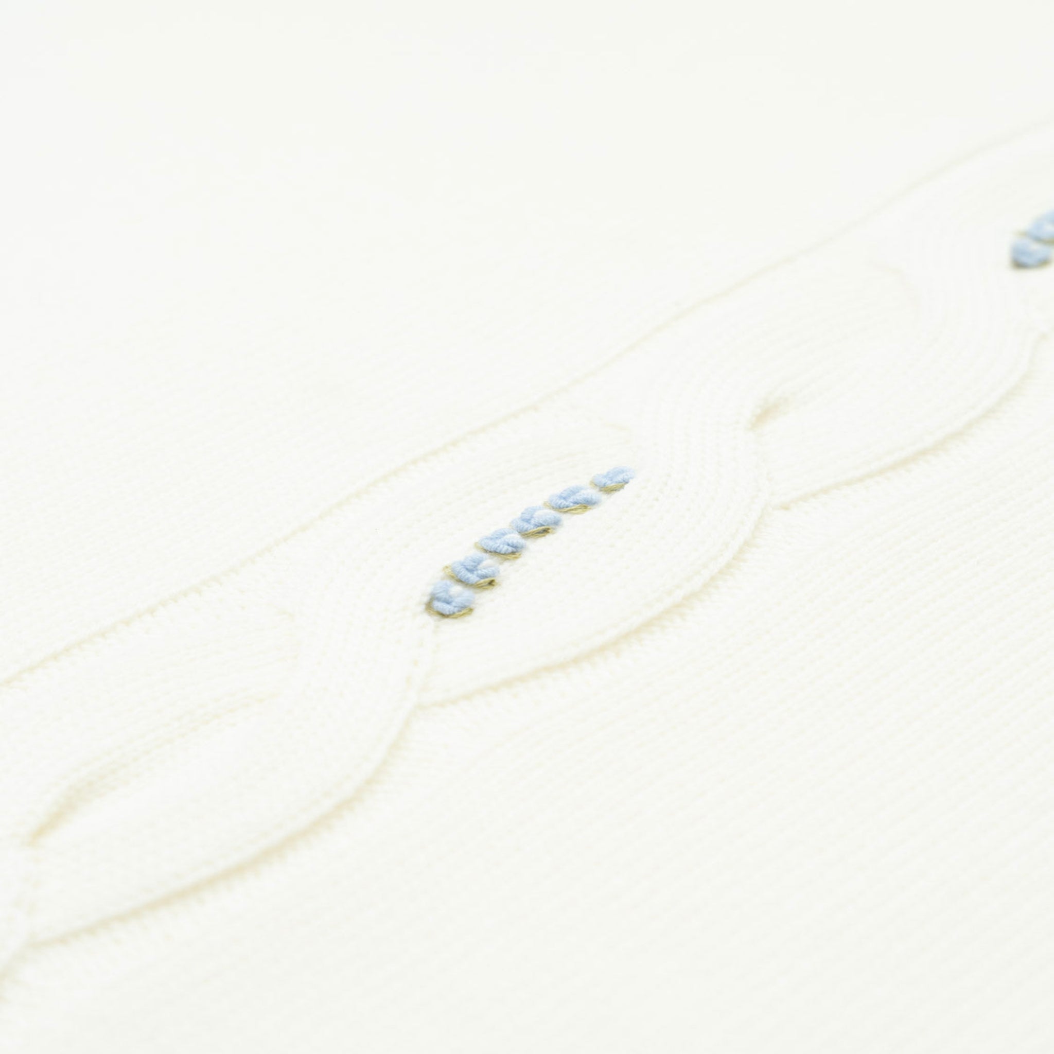 Coperta Pura Lana Ricamo Treccia OLLY - Piccola Giuggiola