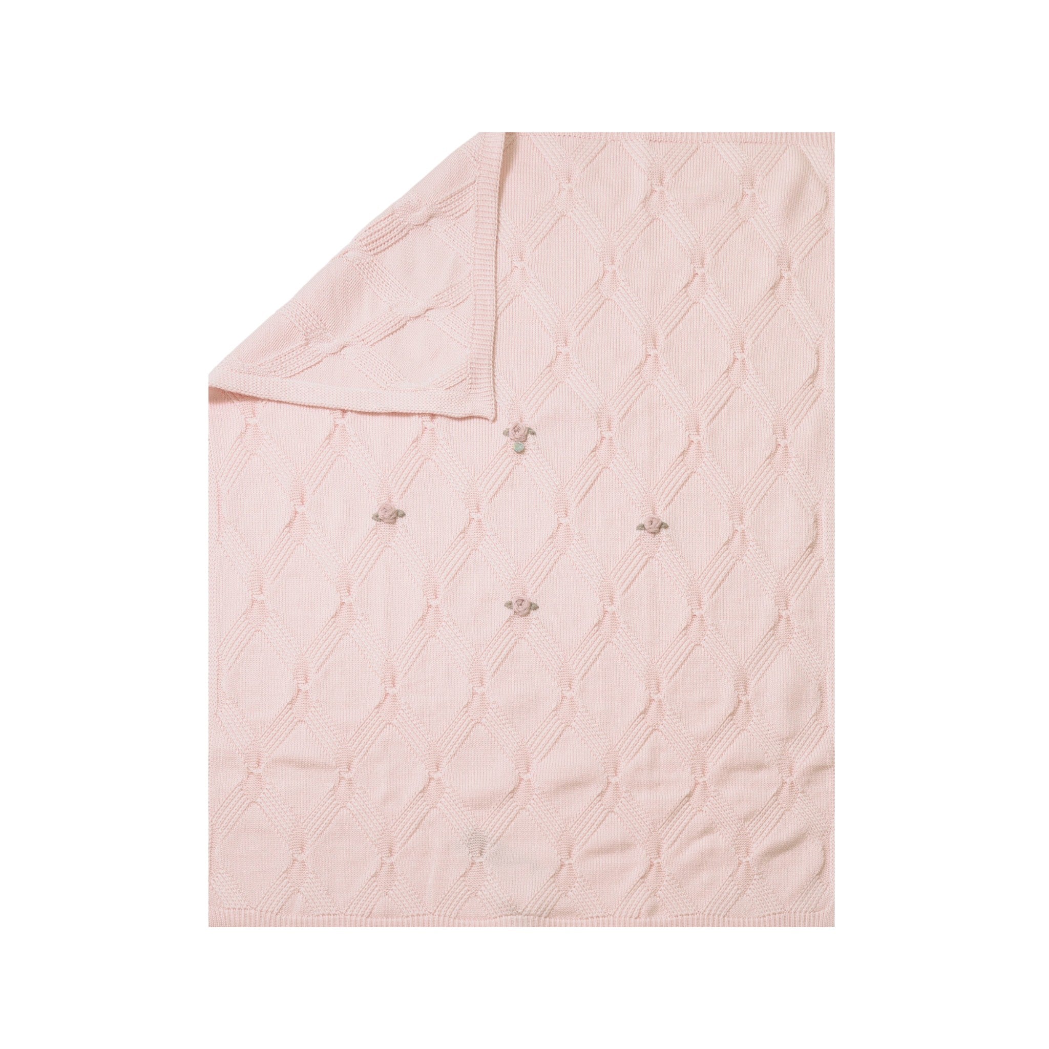 100% Virgin Wool Baby Blanket, Marsala Pink IN2480/R