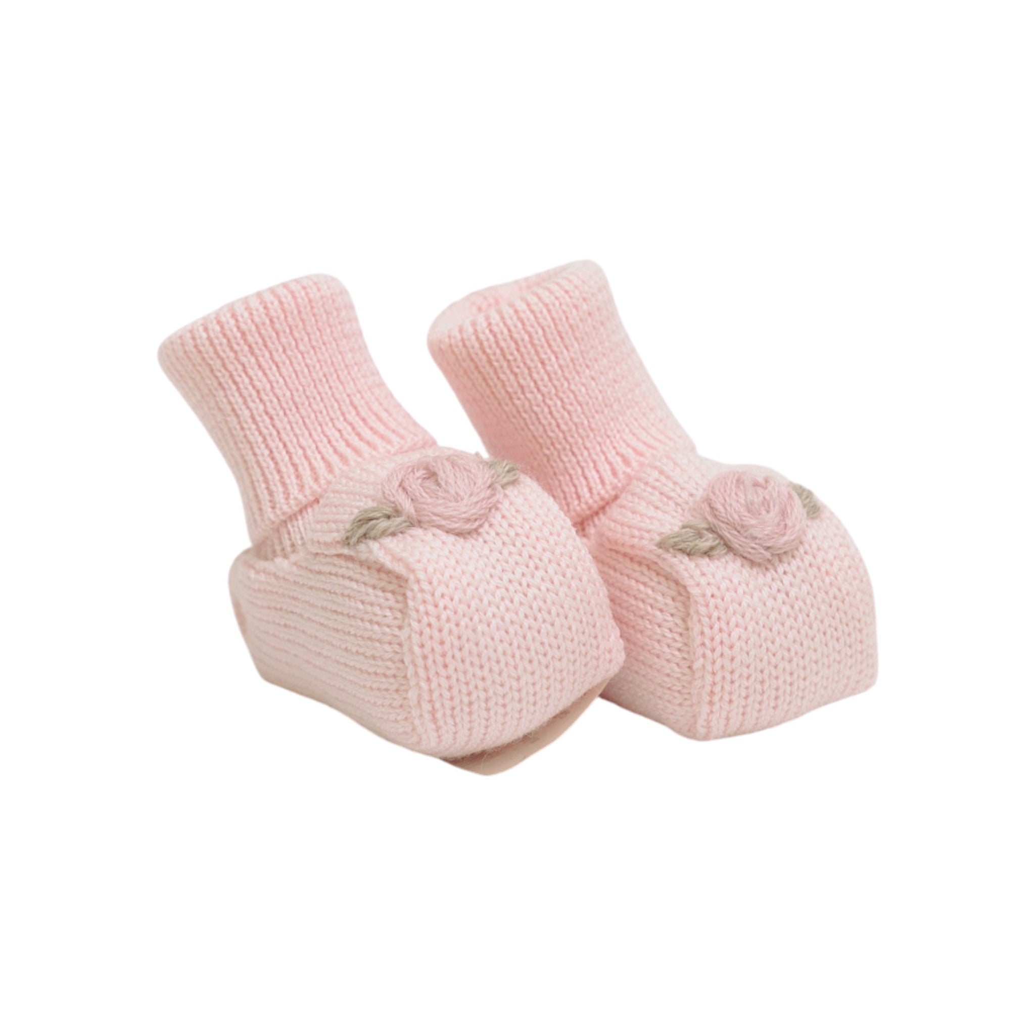 Baby Booties, 100% Virgin Wool, Marsala Pink, IN24S/R
