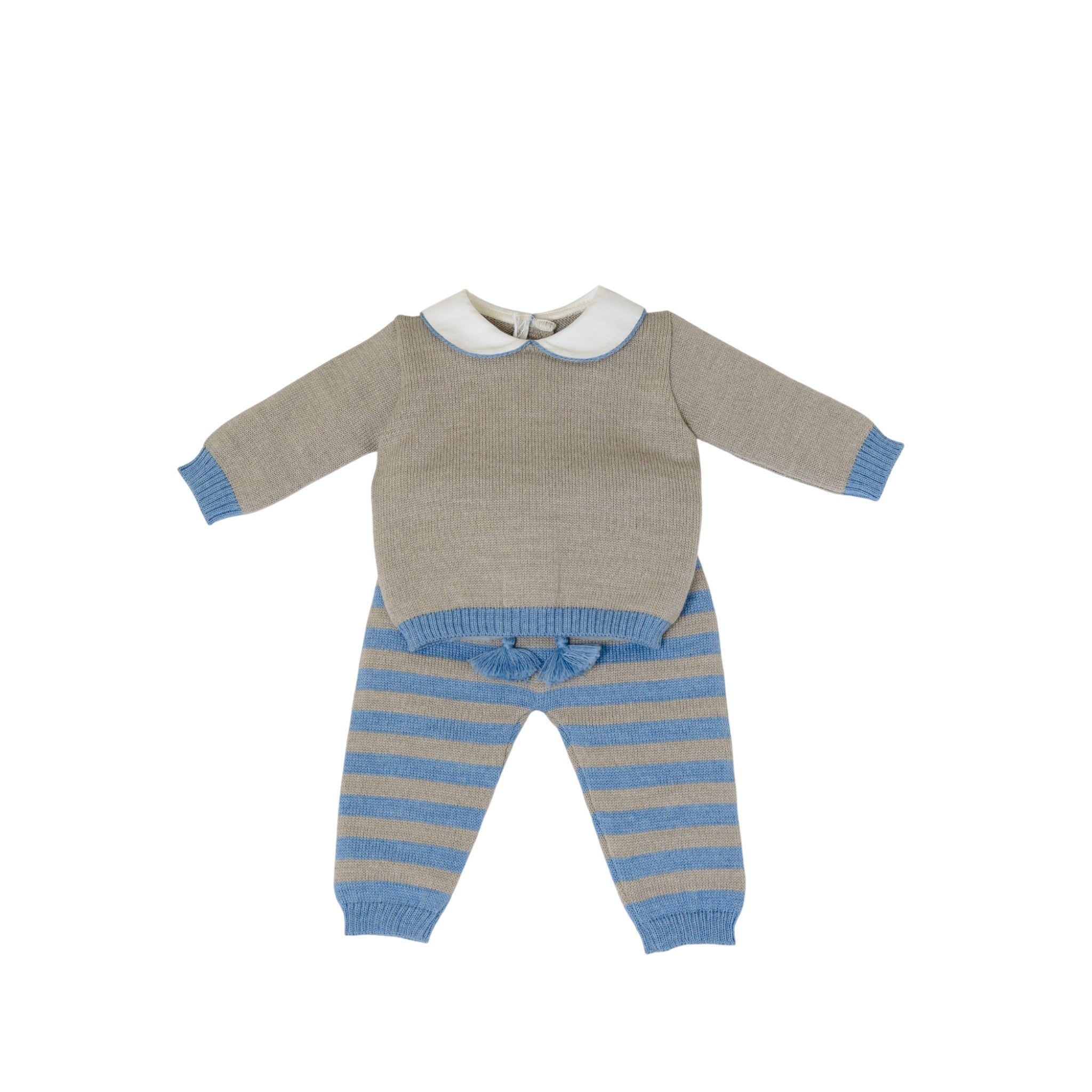 Baby Boy Newborn Set, Tortora Blue, Pure Wool, BABY LORD 523/A