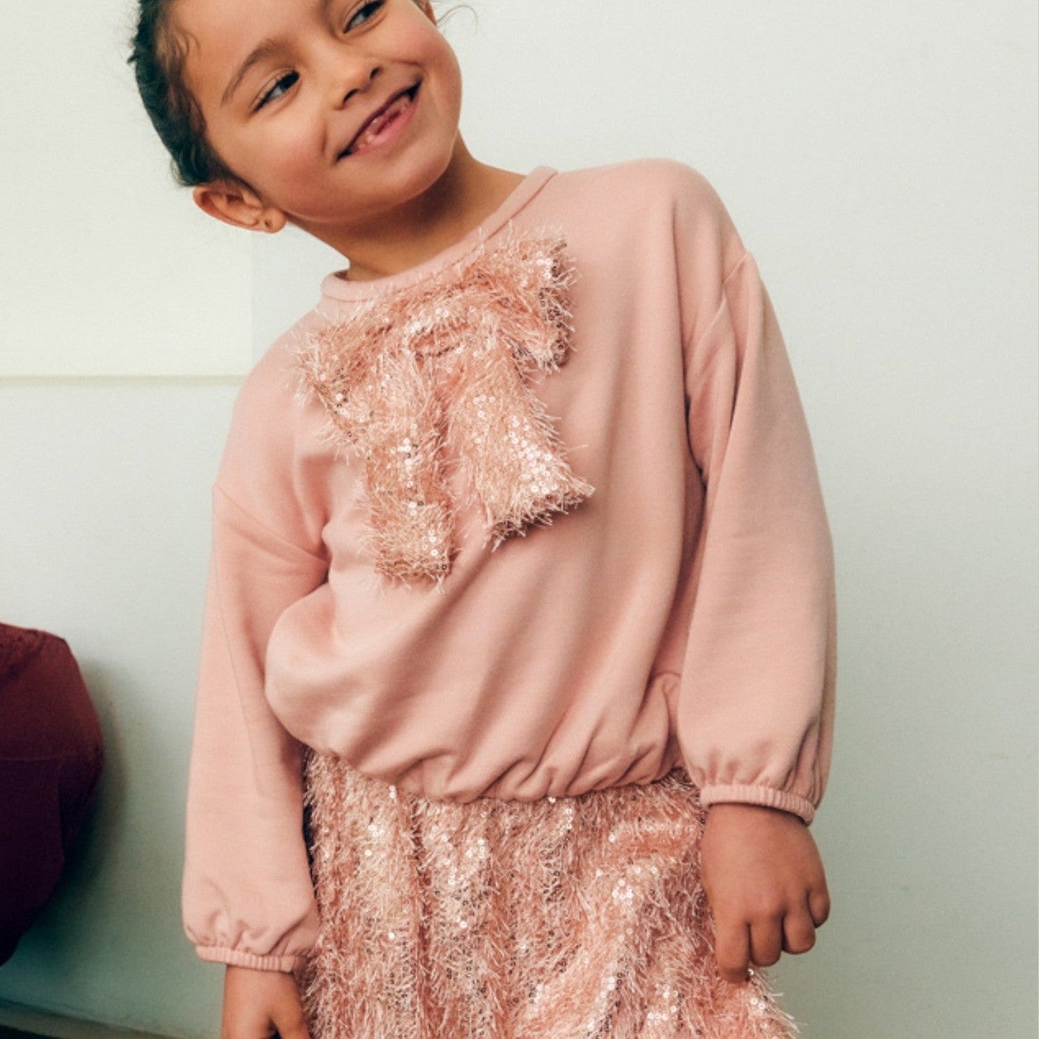 Compl. gonna frange lustrini Bimba Rosa 5539/8 -  NANU' BABY
