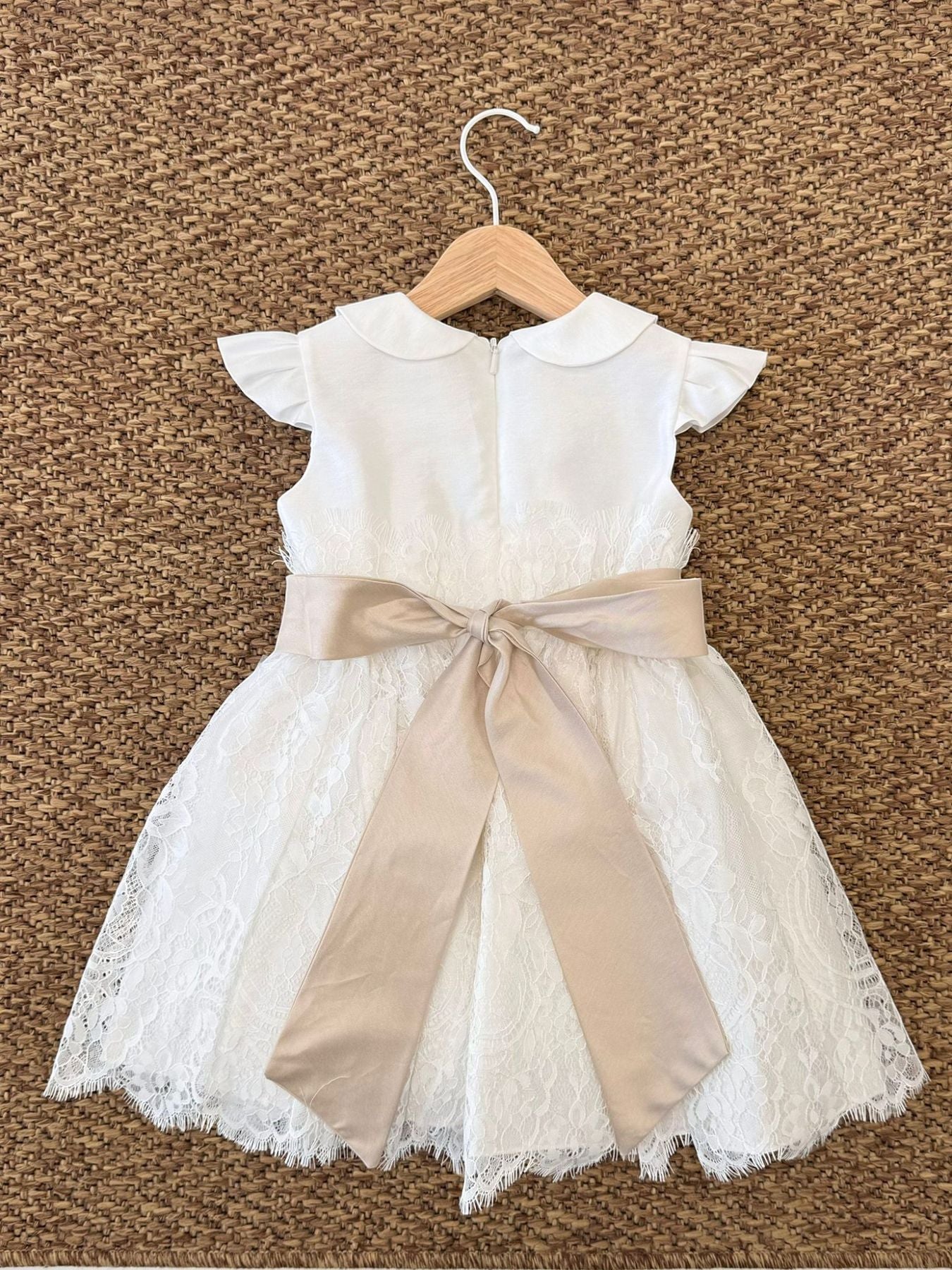 Abito Cerimonia Pizzo Bimba BIANCO FB073 -  NANU' BABY