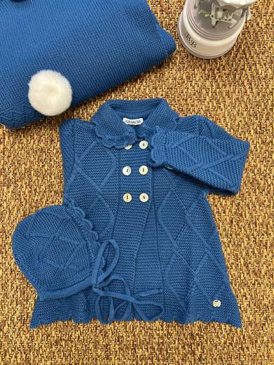 Cappotto in maglia Bimba AZZURRO J6178/A -  NANU' BABY