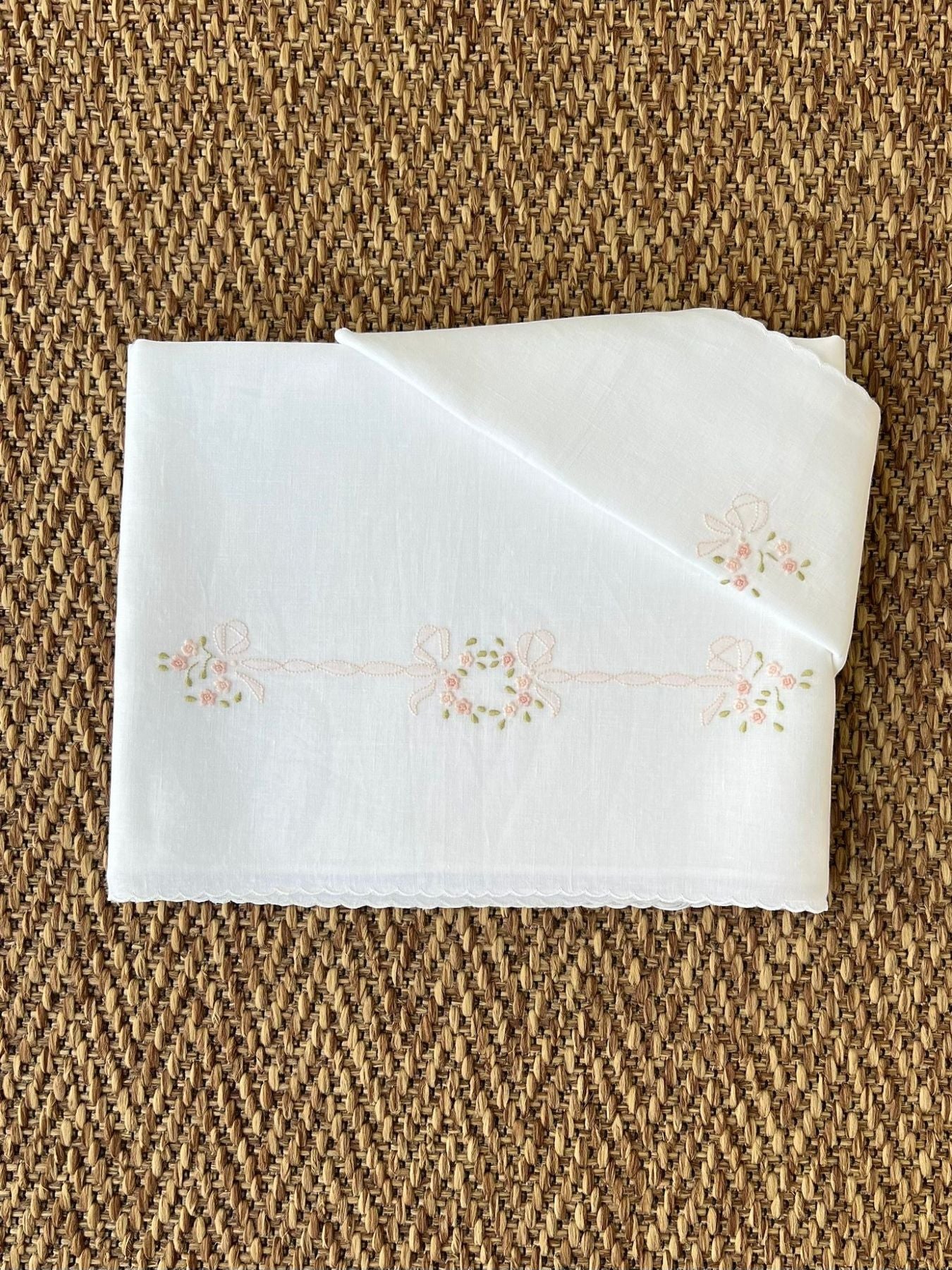 Lenzuolino Neonata ROSA FIORI/LN -  NANU' BABY