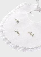 Baby Bib White Cotton Batiste ROSSELLA 3124