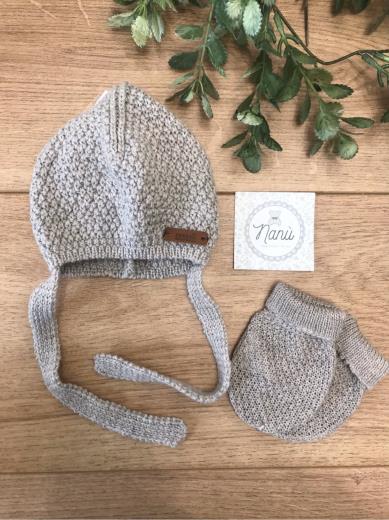 Set cuffietta micro rilievo lana merino  AL CAMPIONE 50.834.028 -  NANU' BABY