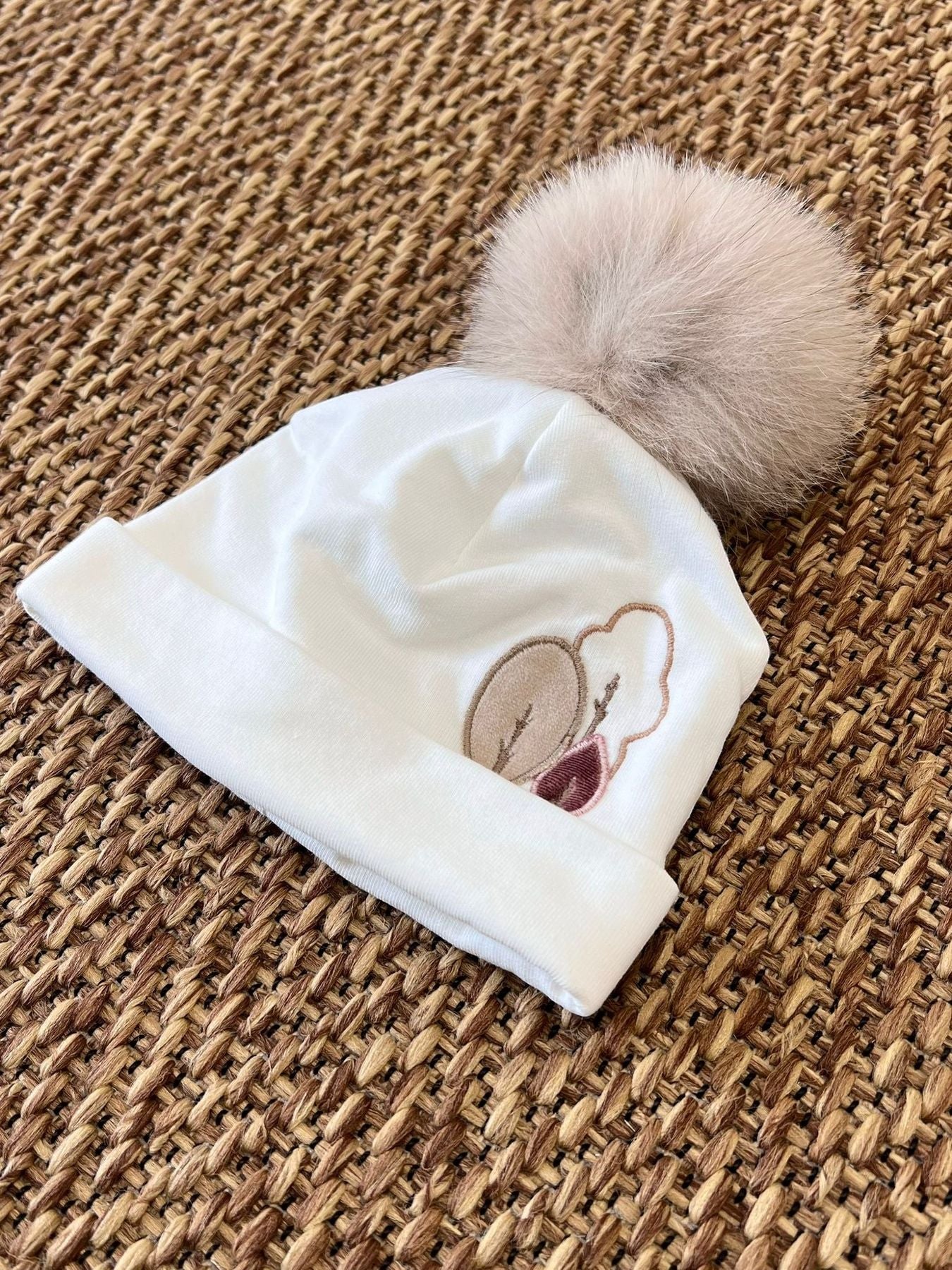 Cuffia Village Neonata VANIGLIA IB2773 -  NANU' BABY