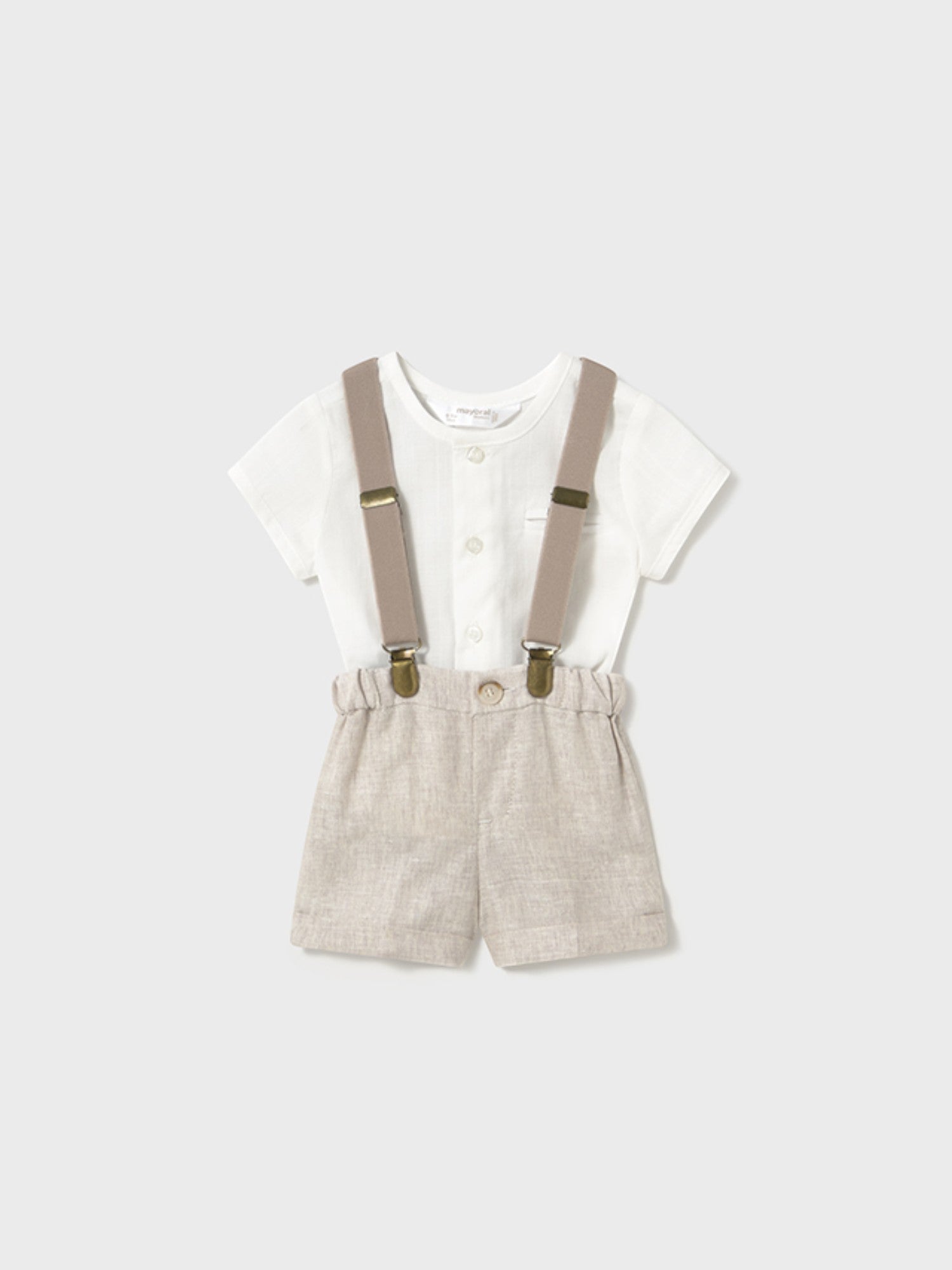 Completo pantalone  corto e maglia Bimbo AVORIO 1215 /A -  NANU' BABY
