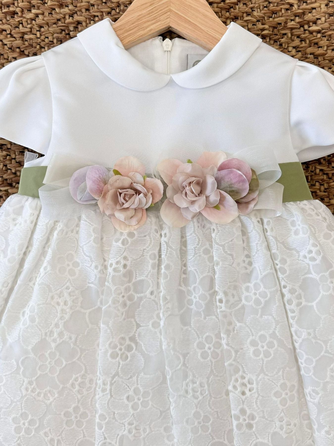 Abito Cerimonia Fiori Bimba PANNA EN801MC -  NANU' BABY