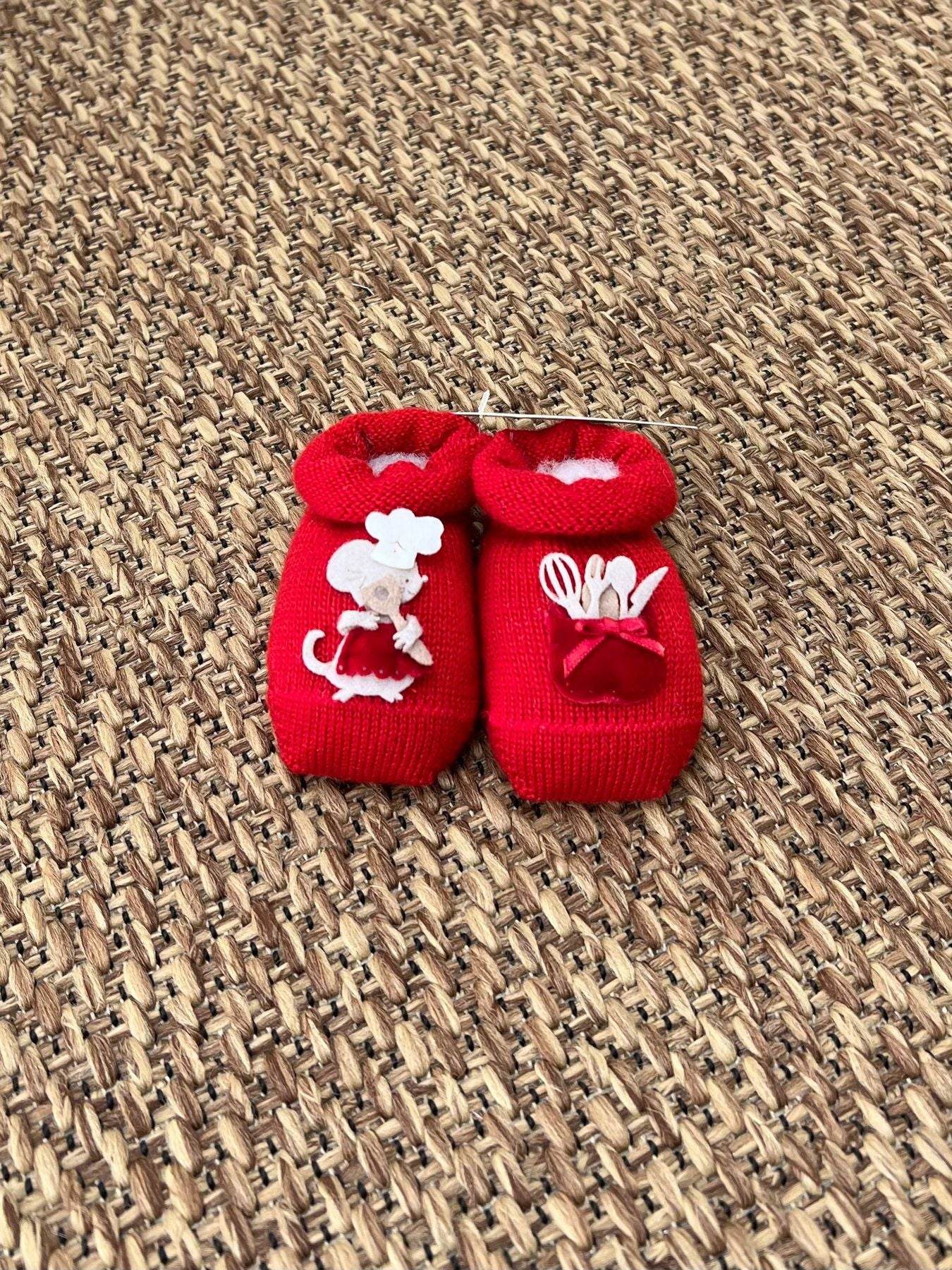 Babbucce Topolina chef Neonata ROSSO 30581/S1 -  NANU' BABY