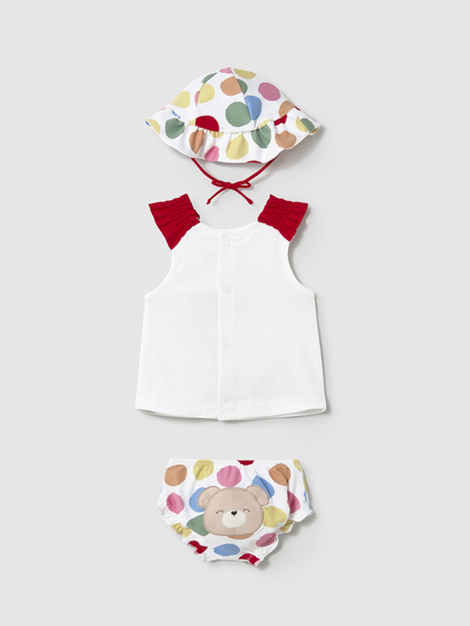 Completo costume da bagno e cappello Bimba ROSSO 1668 /RS -  NANU' BABY