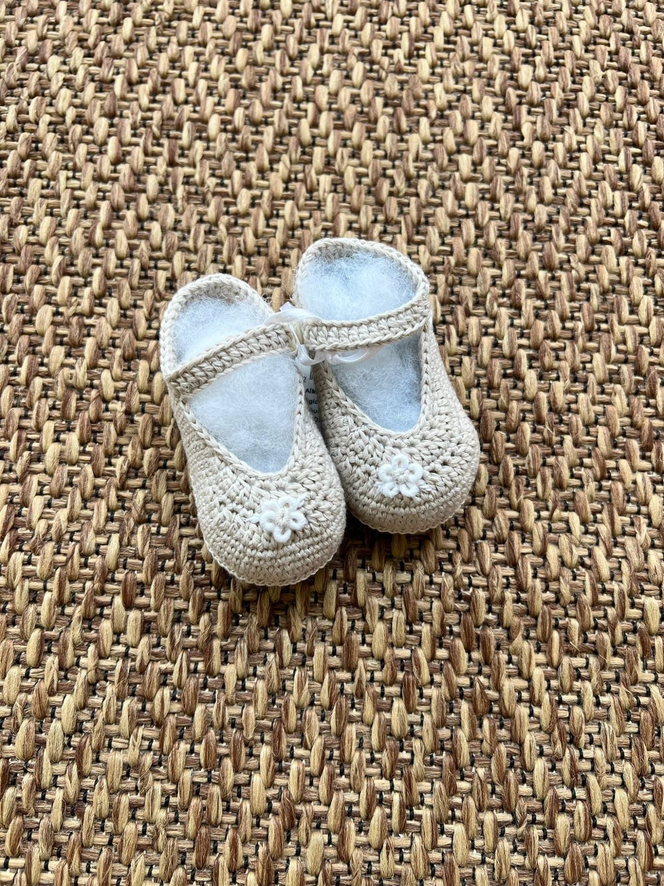 Babbucce in lino Neonata TORTORA NAIME/BB-T -  NANU' BABY