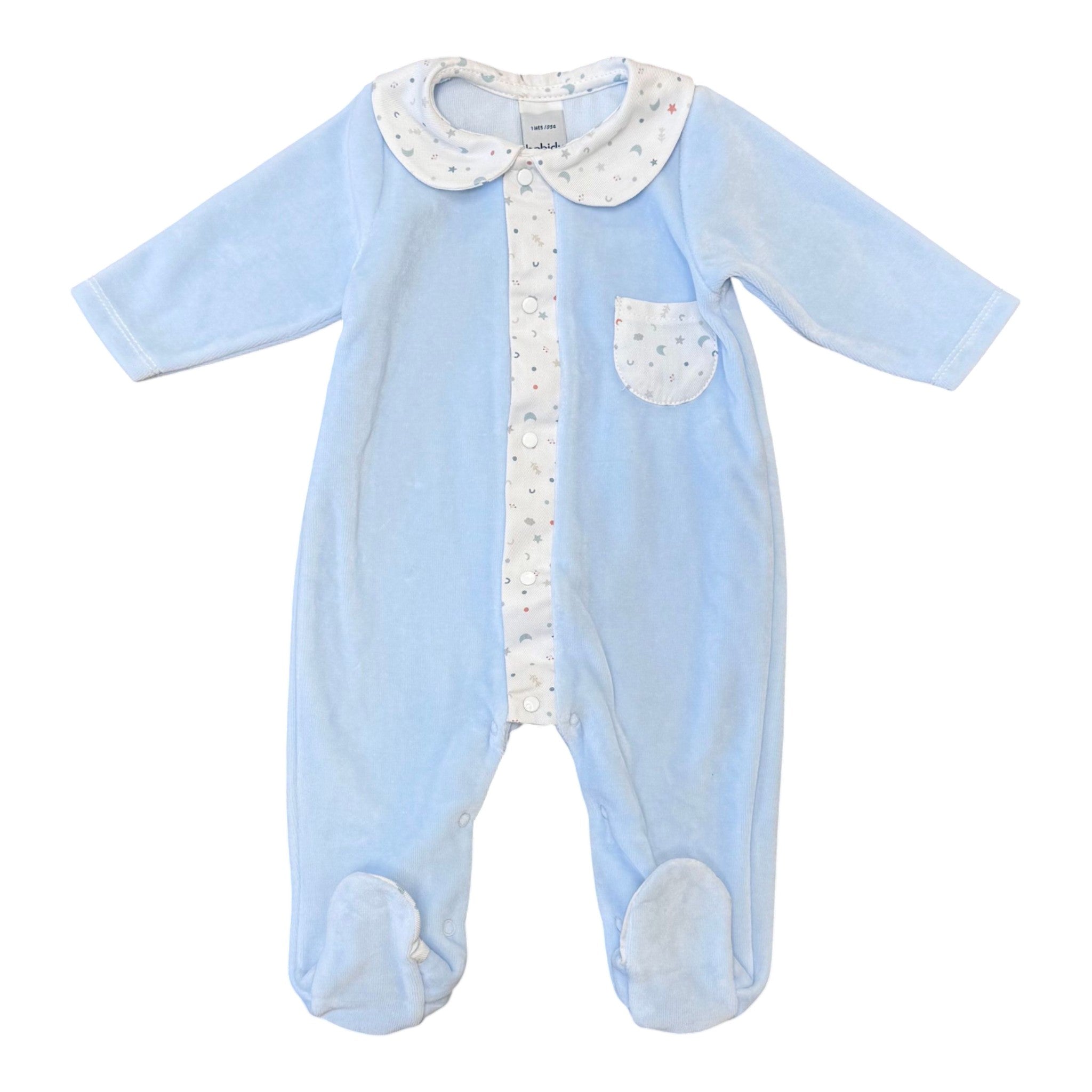 Baby Romper, Sky Blue Chenille - BABIDU' 12903/C