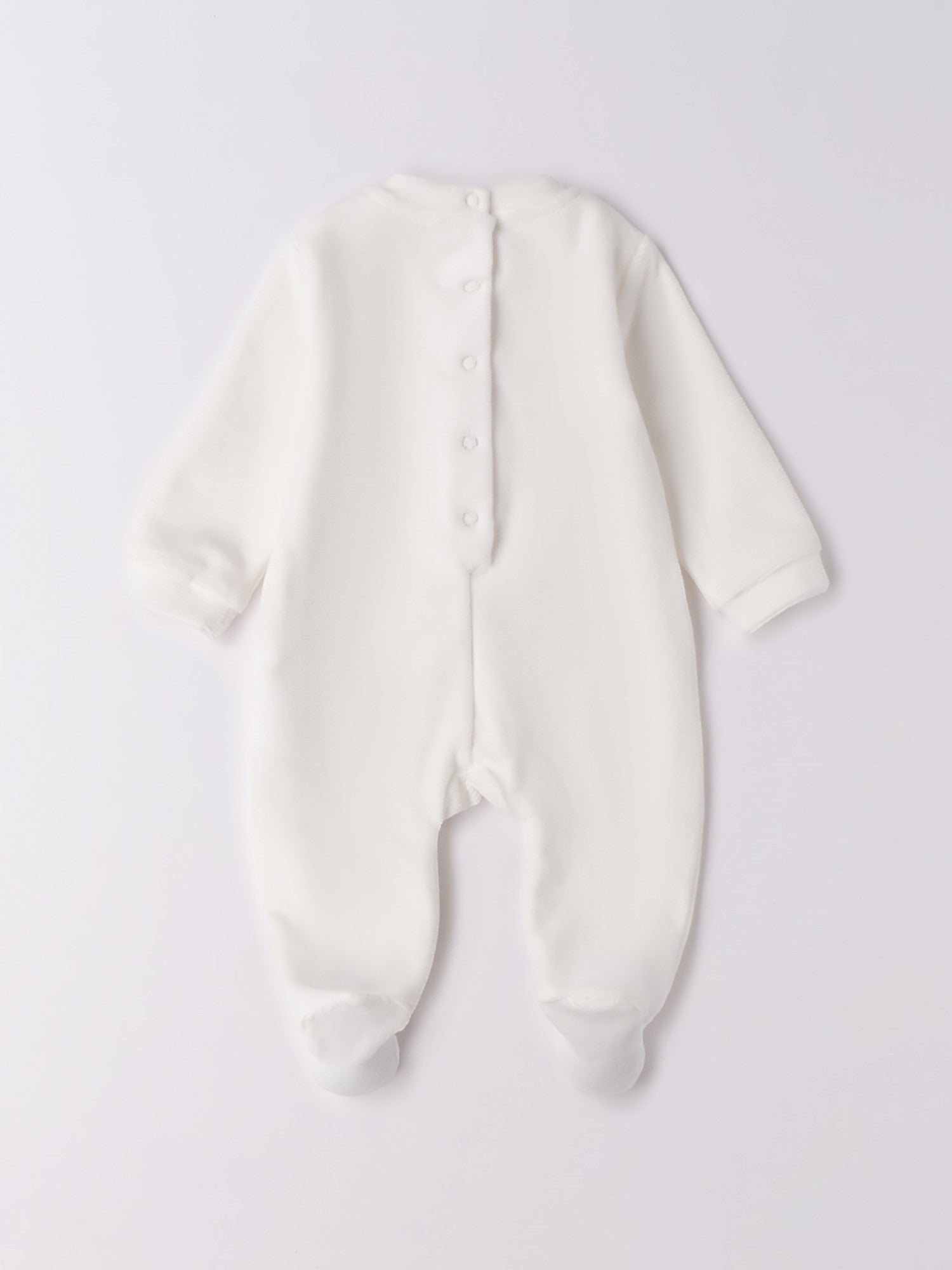 Tutina Intera Con Piede Neonata Bianco 3F759/112 -  NANU' BABY