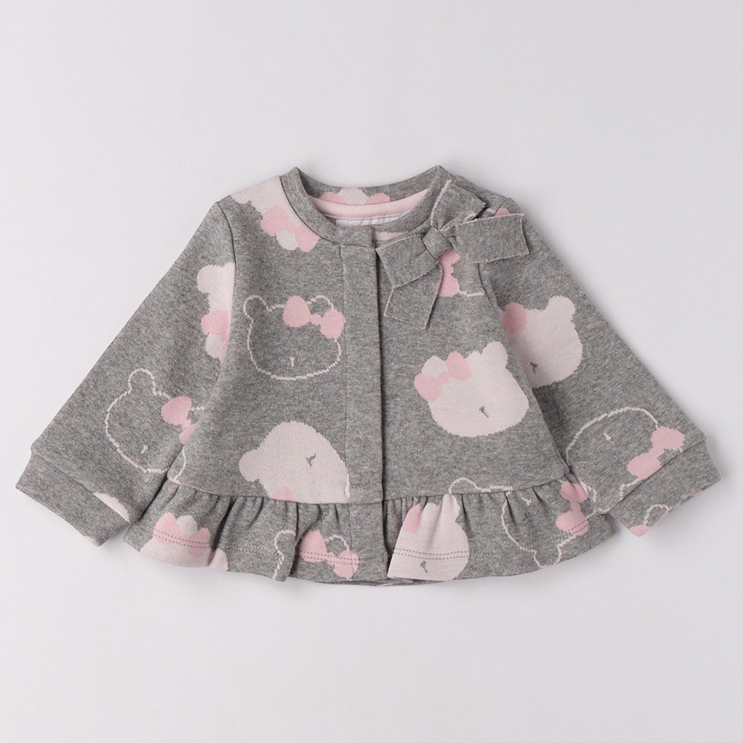 Felpa Aperta Ml Con Zip O Con Bottoni Bimba Grigio 3F713/8992 -  NANU' BABY