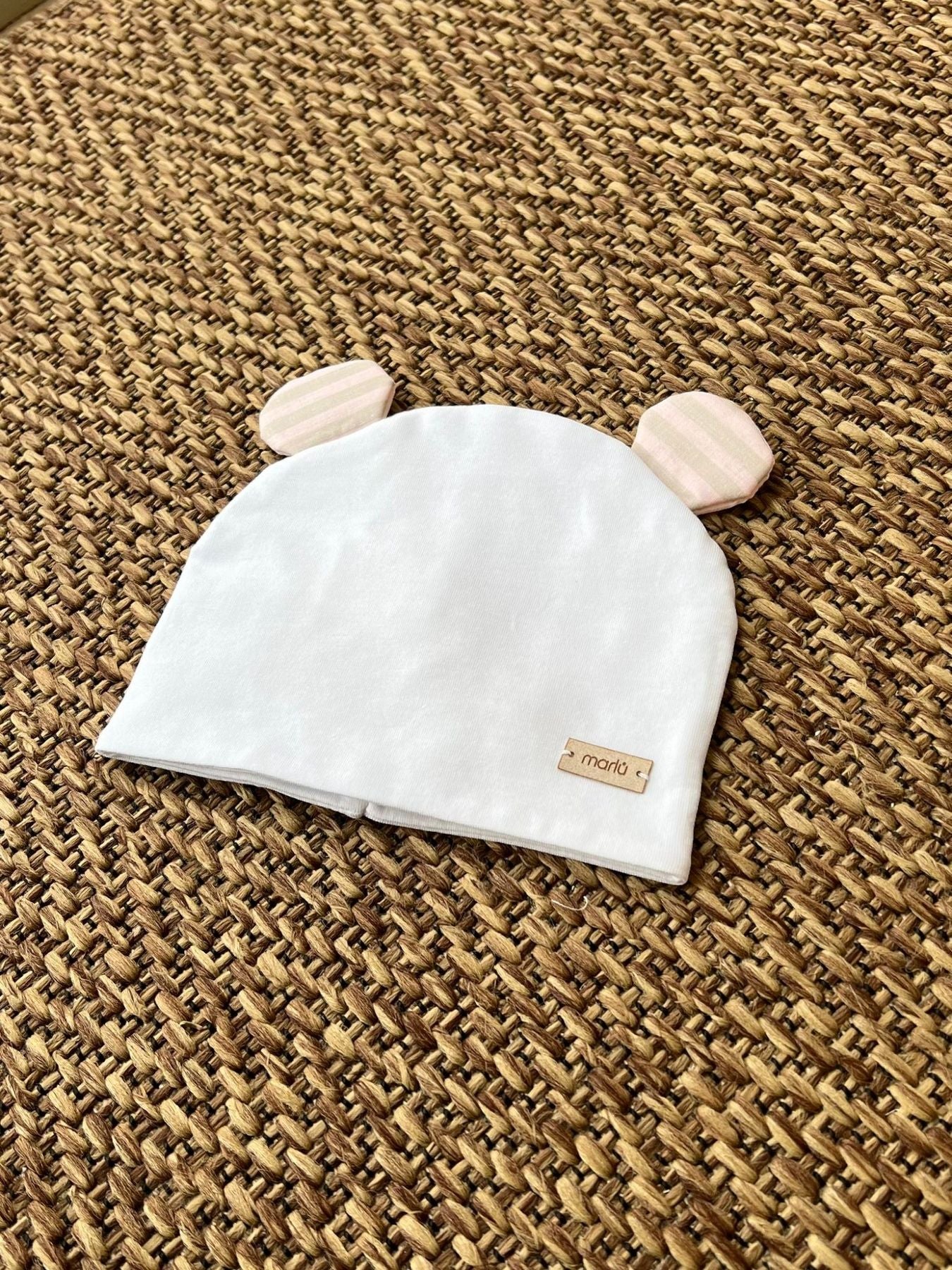 Cuffia Neonata BIANCO EP6873F -  NANU' BABY