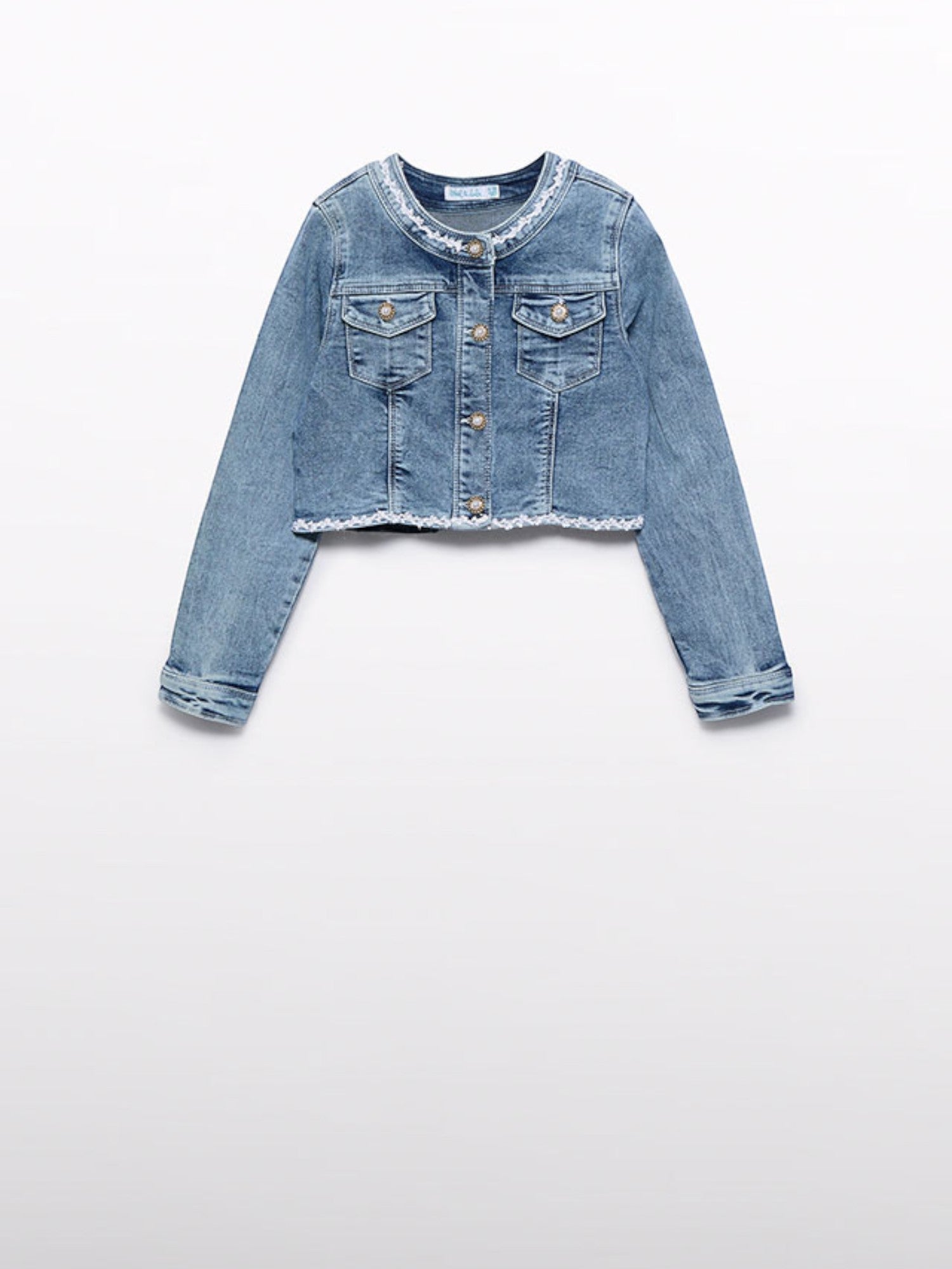 Giacca jeans applicazioni Bimba JEANS 5369 /80 -  NANU' BABY