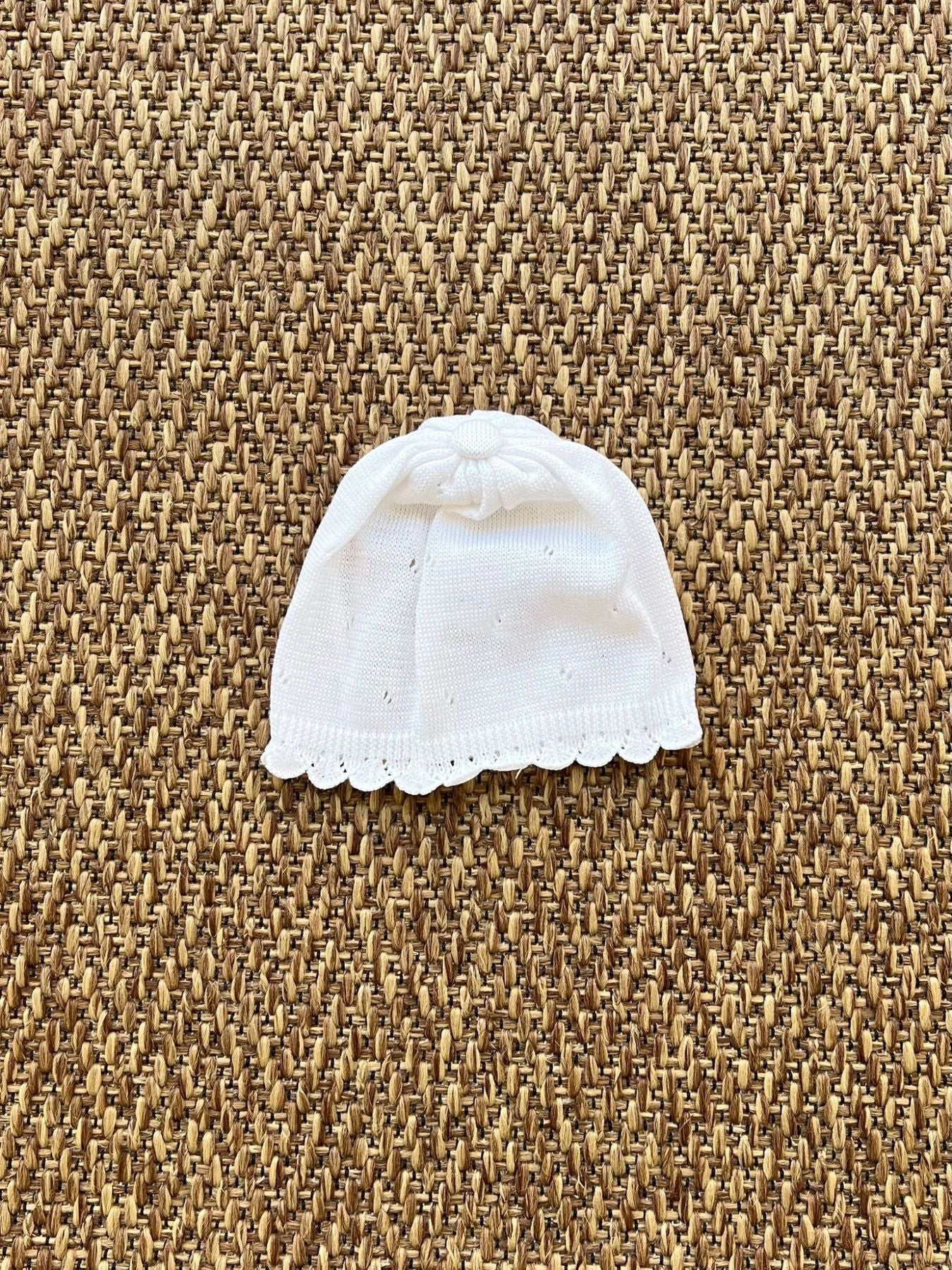 Cuffia in filo Neonata BIANCO EP1271 -  NANU' BABY