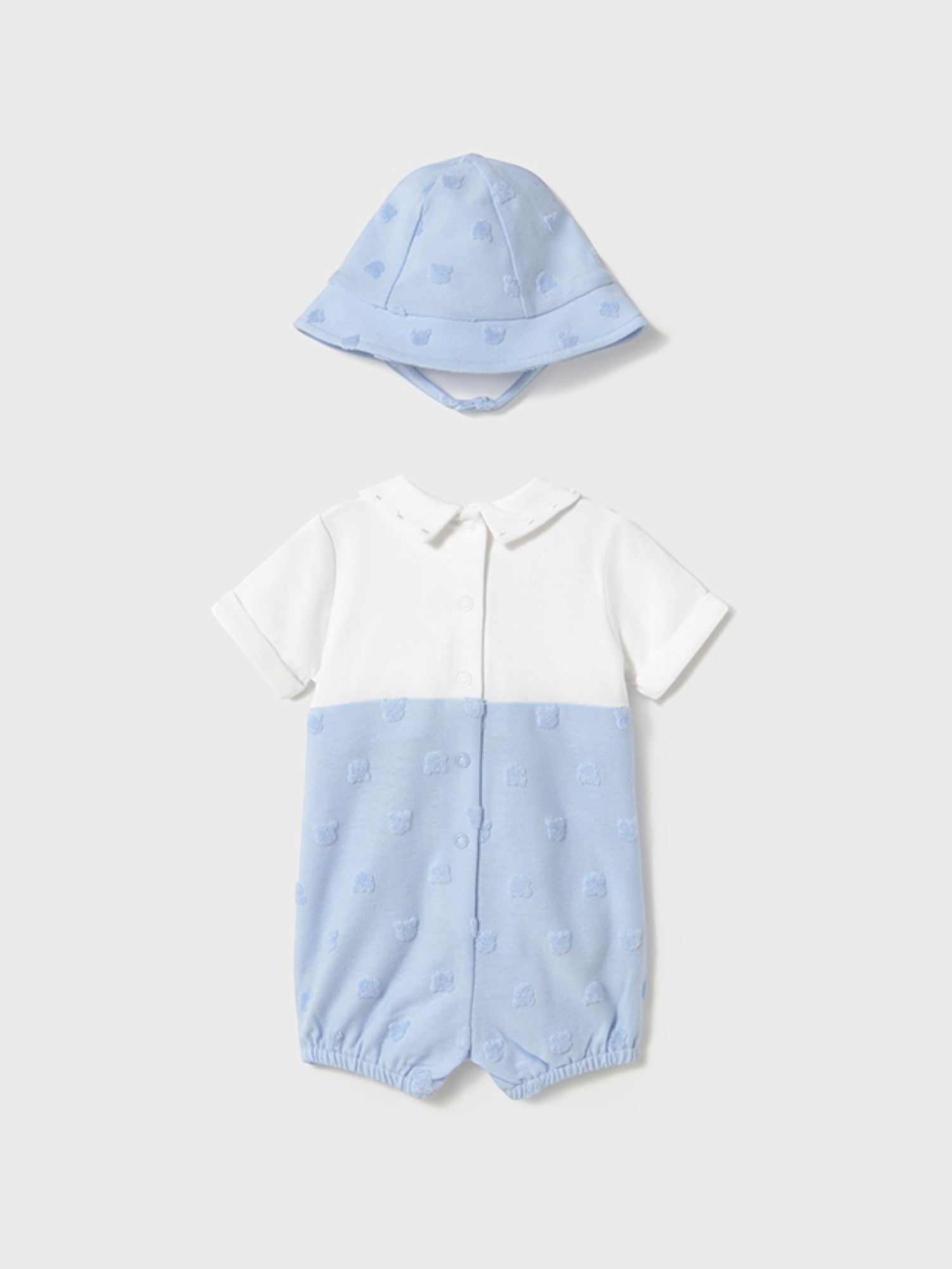 Pagliaccetto salopette,cappello Bimbo CIELO 1605 /C -  NANU' BABY