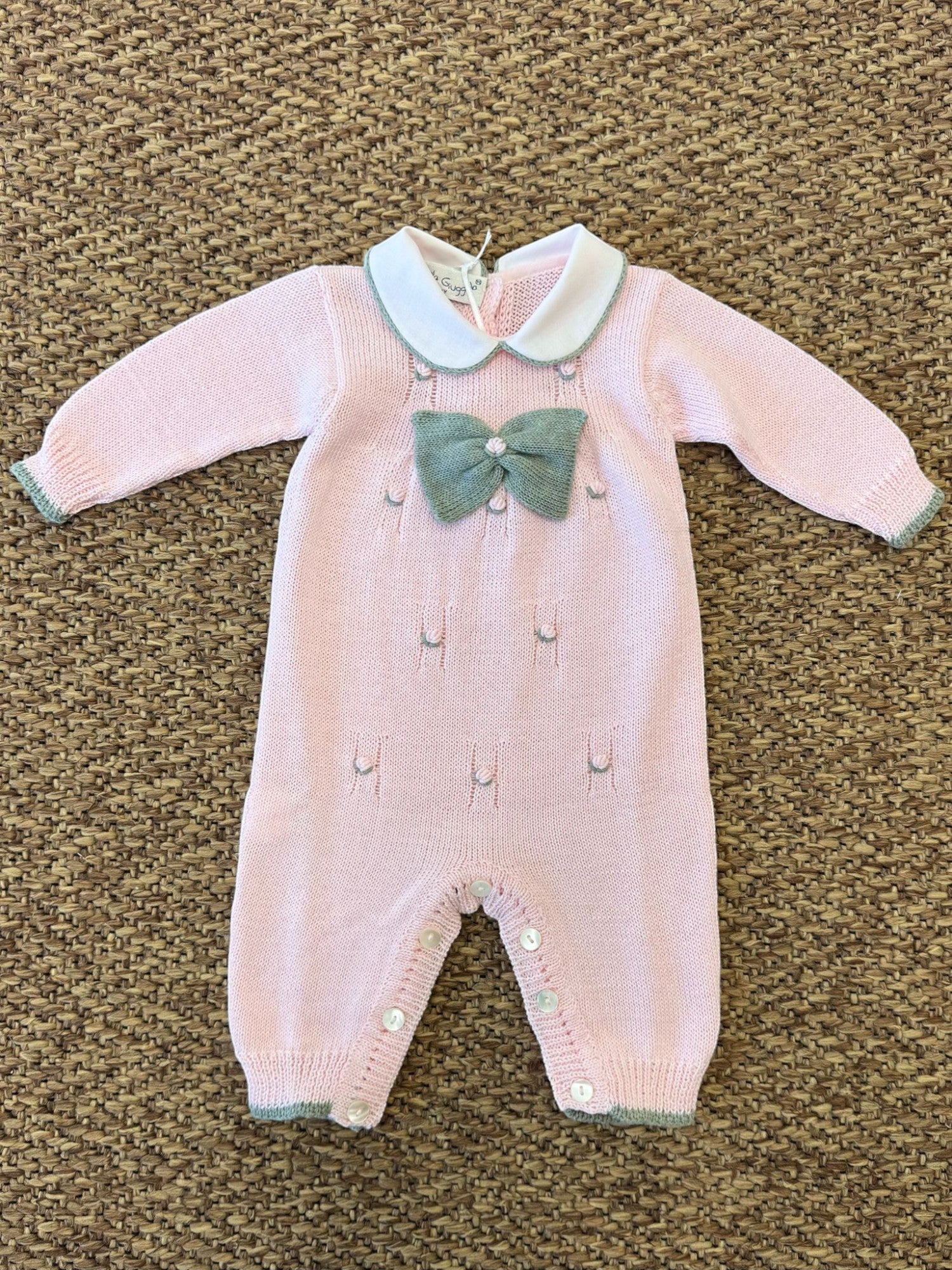 Tutina  Fiocco in rilievo Neonata ROSA BRINDISI 1792 -  NANU' BABY