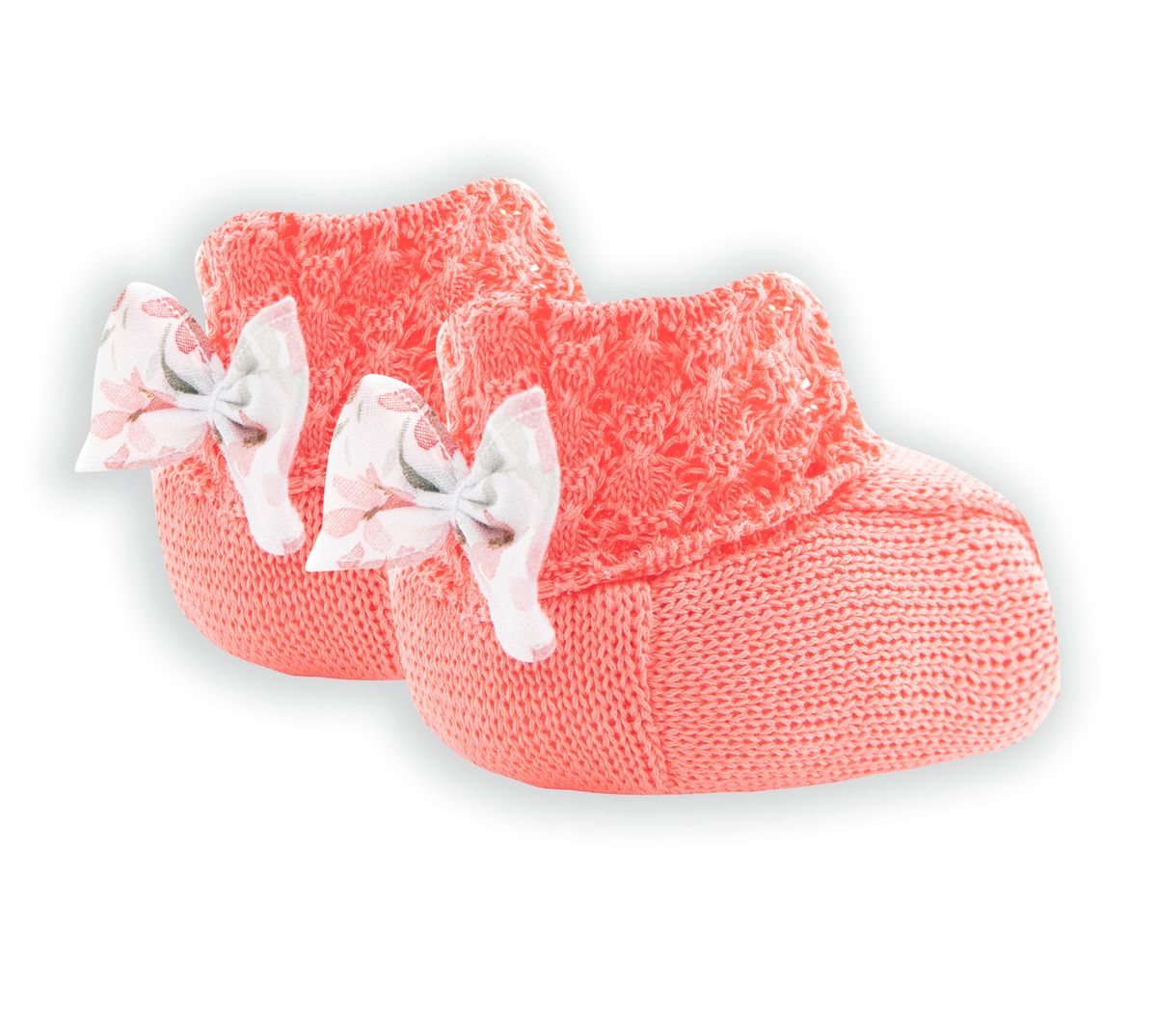 Babbucce in filo di cotone Neonata CORALLO EF14S -  NANU' BABY