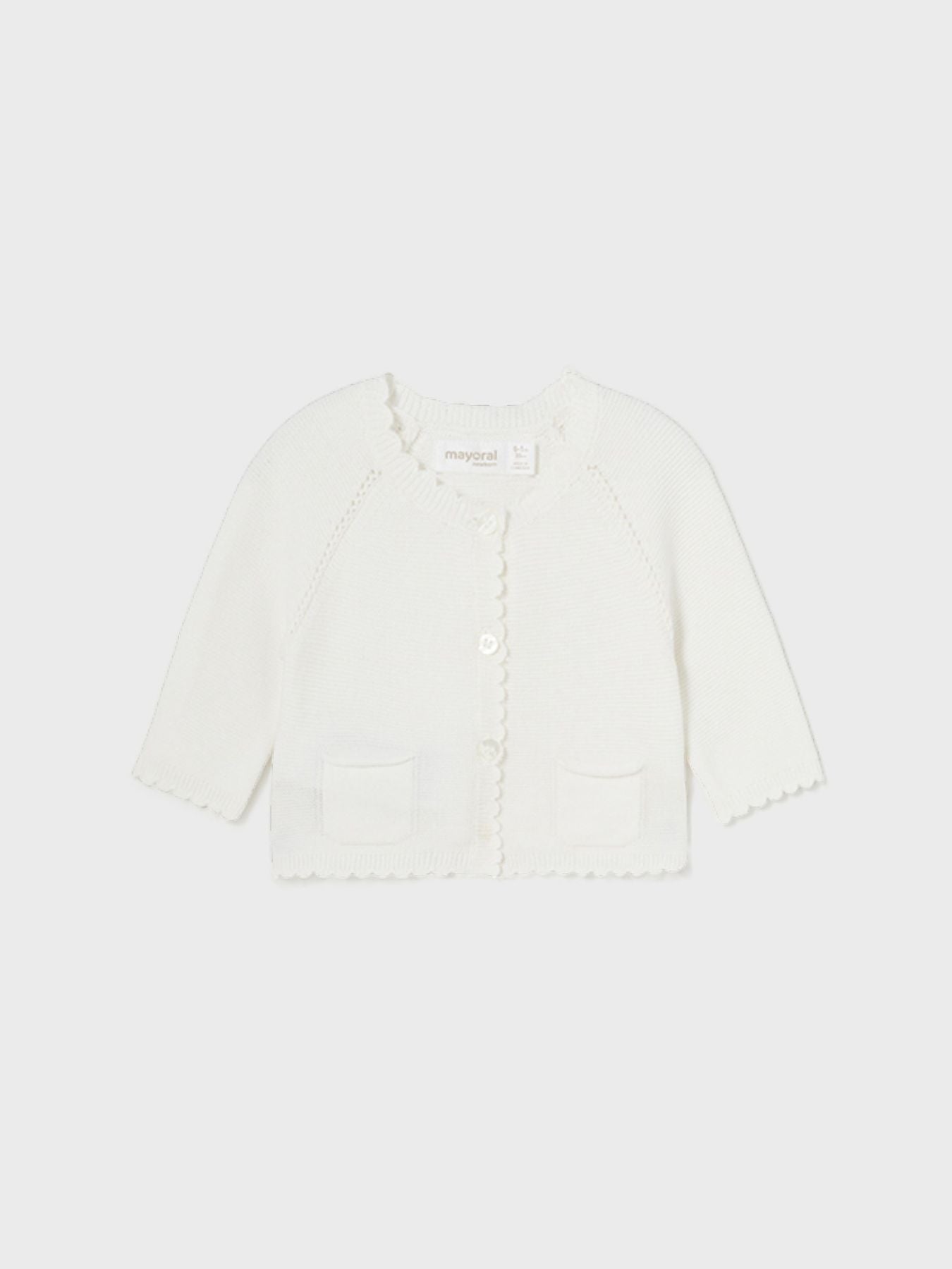 Giacchino lungo maglia Bimba ECRU 1376/E -  NANU' BABY