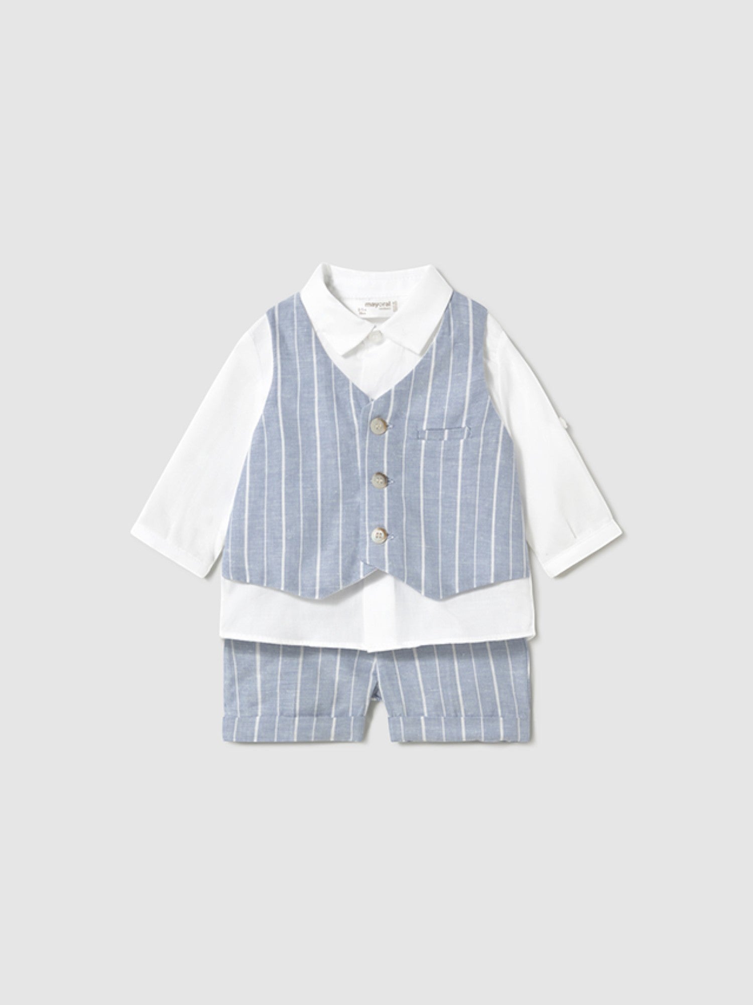 Completo pantalone corto gilet Bimbo AZZURRO 1212 /AZ -  NANU' BABY
