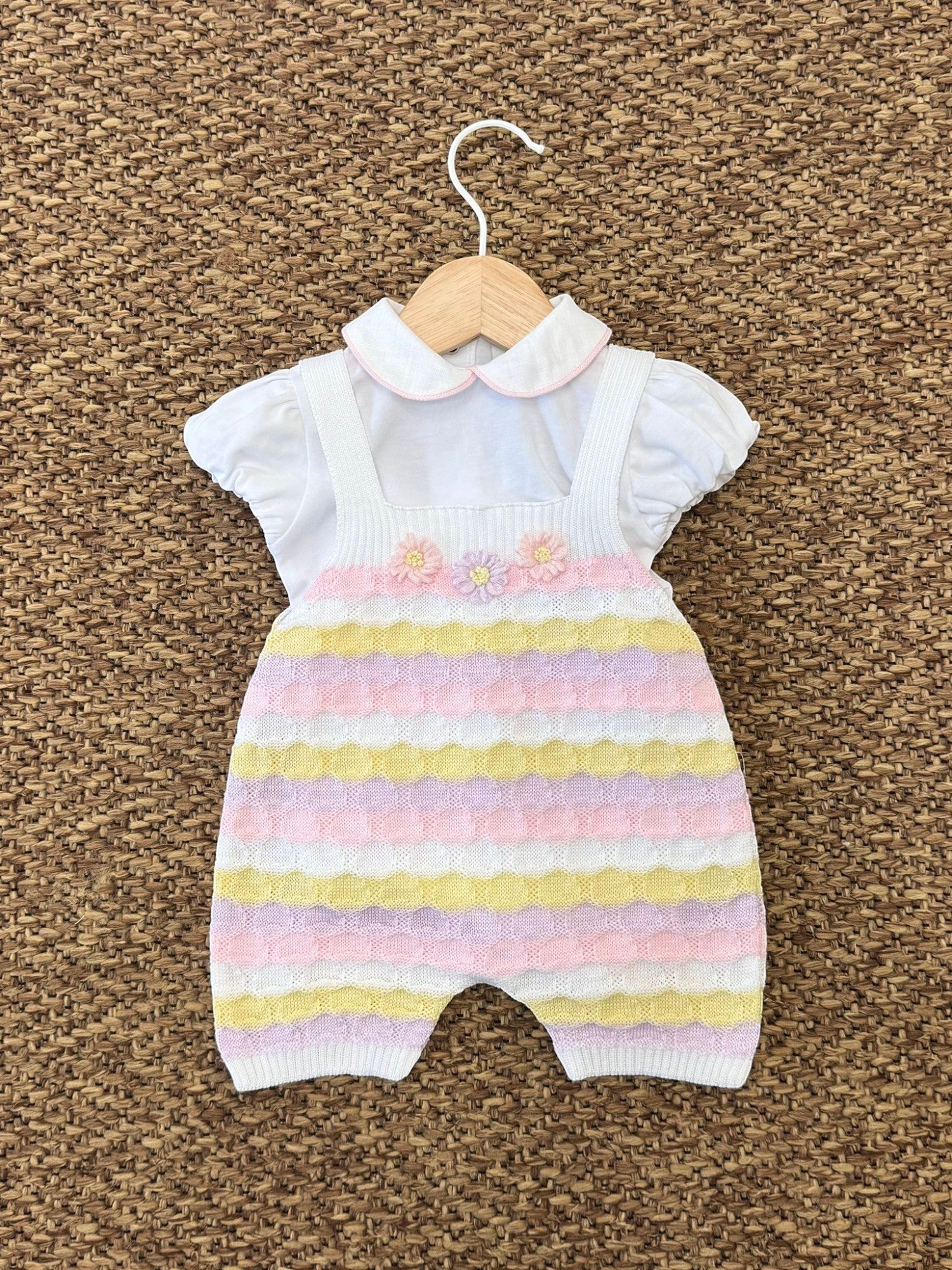 Completo Salopette e body m/c Bimba BIANCO EB1530/G -  NANU' BABY