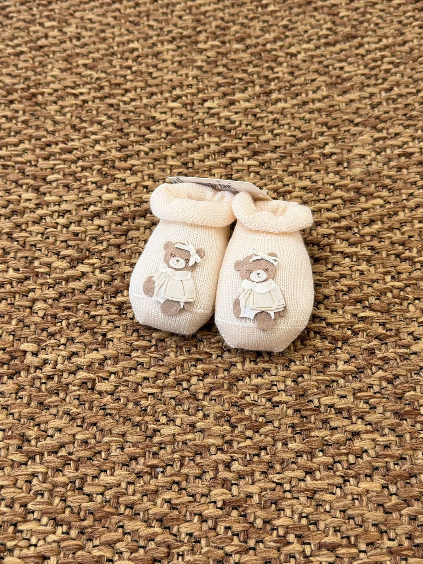 Babbucce Orsetta Little Sara Neonata LATTE 30567/X1 -  NANU' BABY